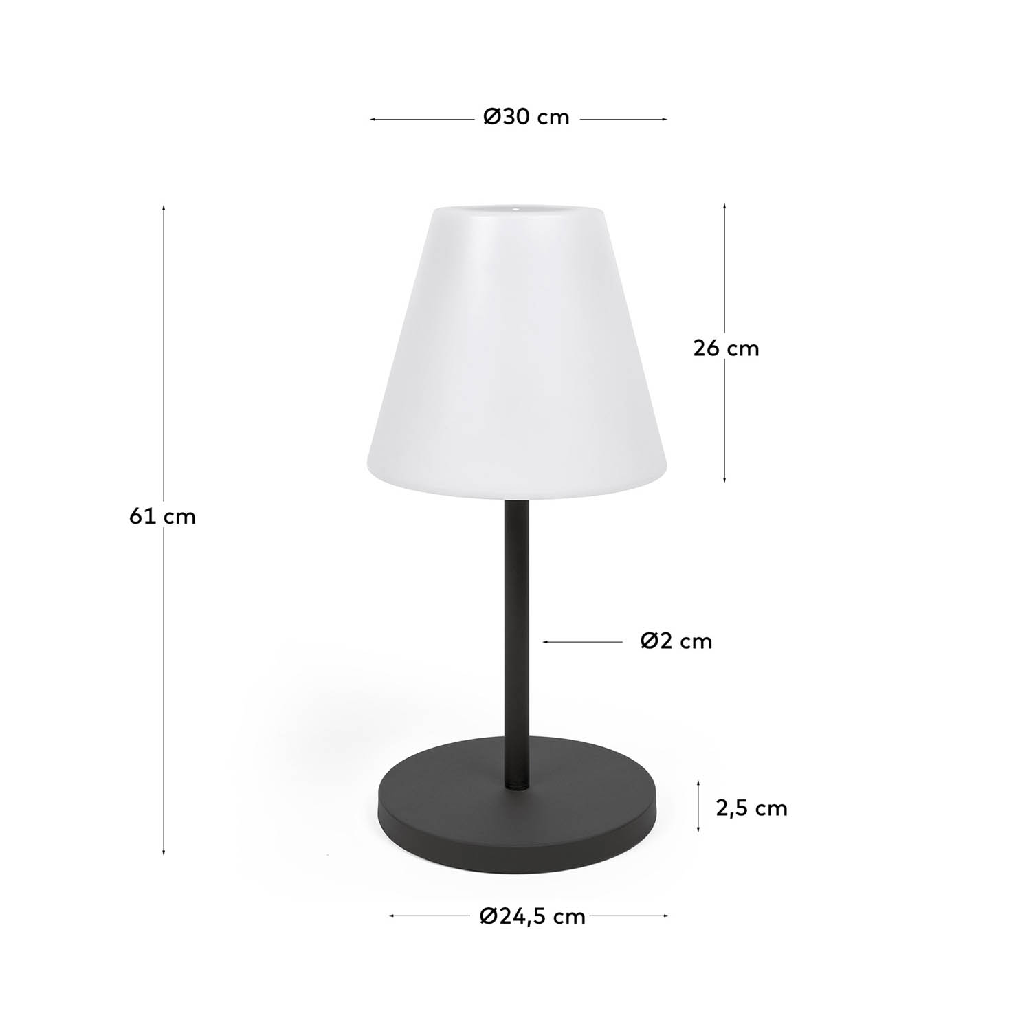 LAFORMA Amaray bordlampe - hvid polyethylen og sort stål