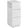 VASAGLE Natbord Slankt sidebord med 2 skuffer Åbent rum Venstre eller højre Fleksibel montering Soveværelse Stue Cloud White LET656W01