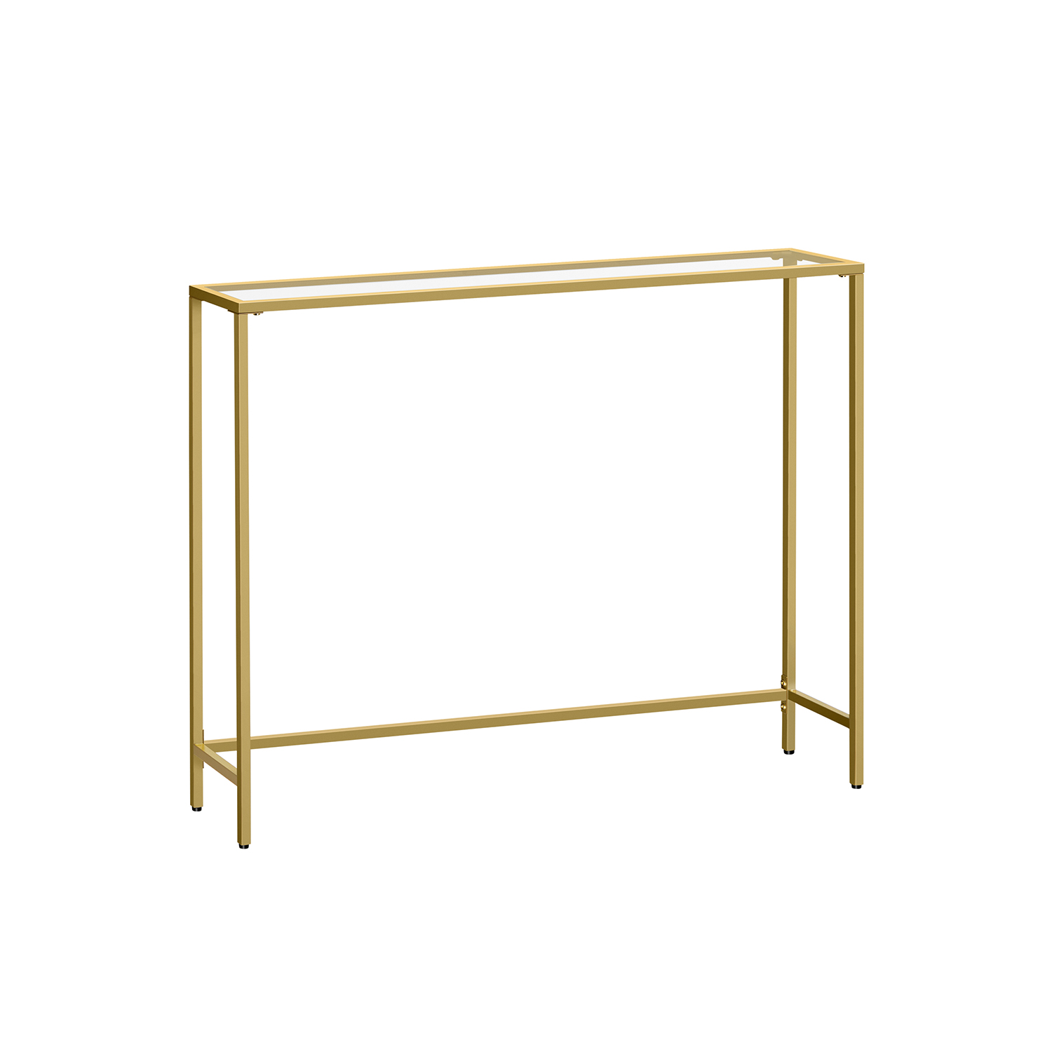 VASAGLE Konsolbord, Entrebord, Sofagavl, Hærdet Glasplade, Metalstel, Justerbare Ben, Til Stue, Entre, Entre, Lys Guld og Transparent LGT132A01 VASAGLE Konsolbord, Entrebord, Sofagavl, Hærdet Glasplade, Metalstel, Justerbare Ben, Til Stue, Entre, Entre, Lys Guld og Transparent LGT132A01