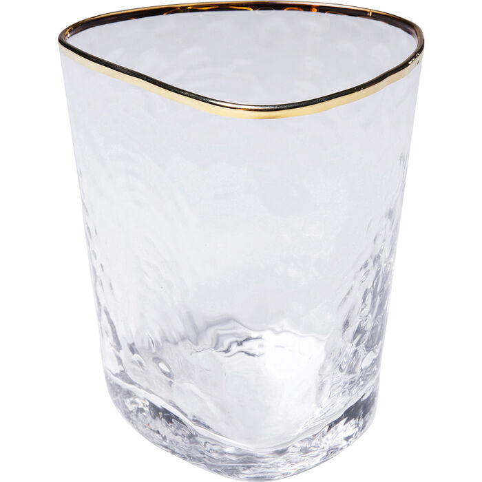 Billede af KARE DESIGN Hommage vandglas, m. struktur og guldkant, håndlavet - klar glas (H:10,4)