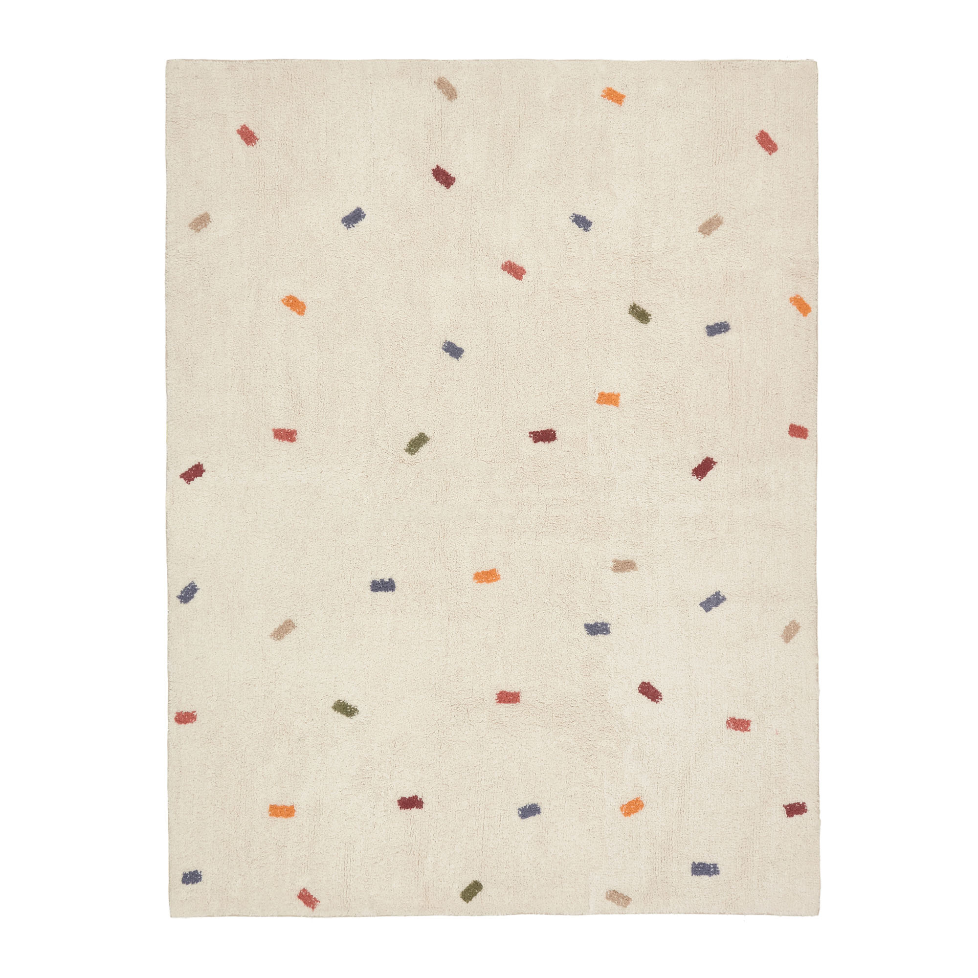 LAFORMA Epifania gulvtæppe til børn, rektangulær - hvid bomuld med multifarvet mønster (150x200)