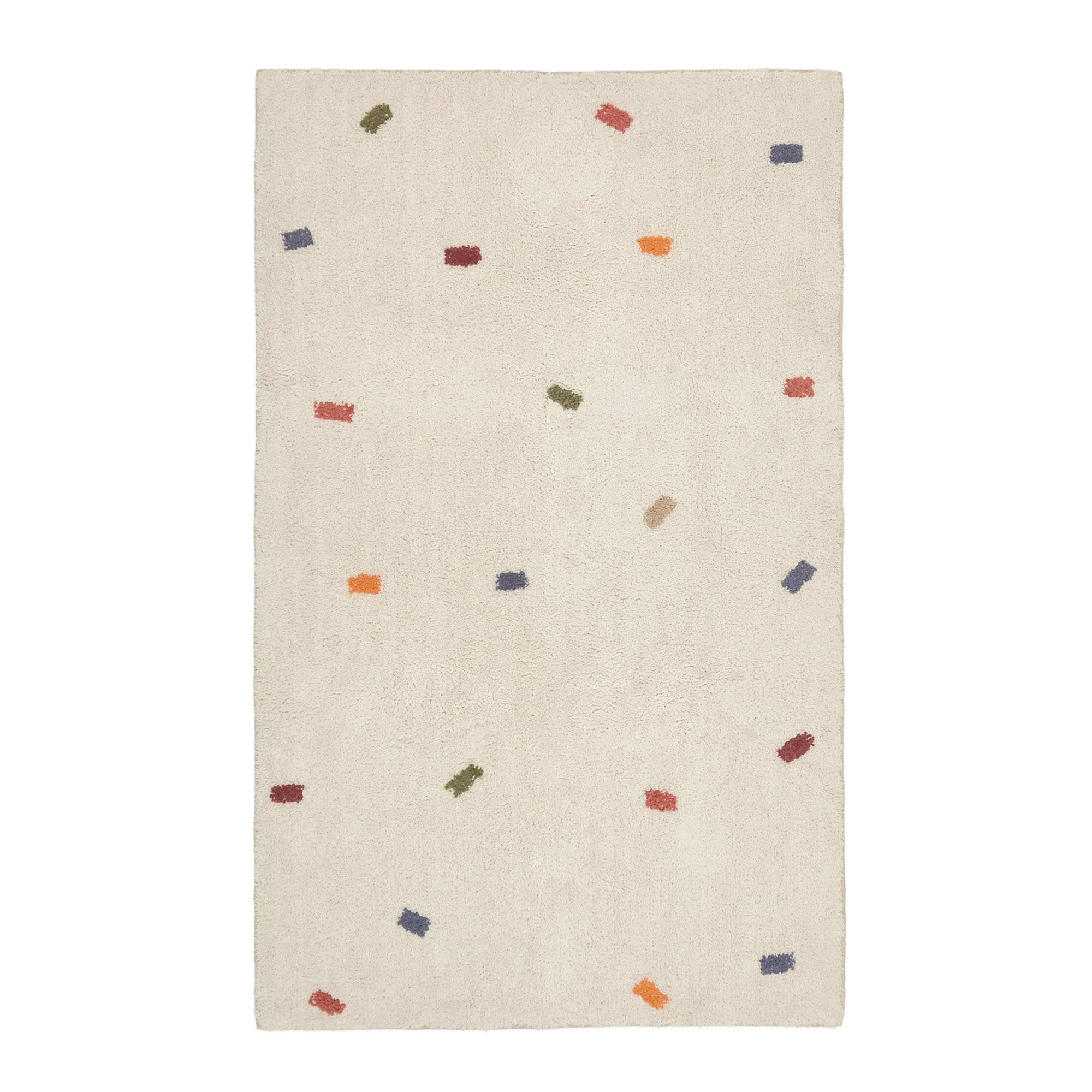 LAFORMA Epifania gulvtæppe til børn, rektangulær - hvid bomuld med multifarvet mønster (90x150)
