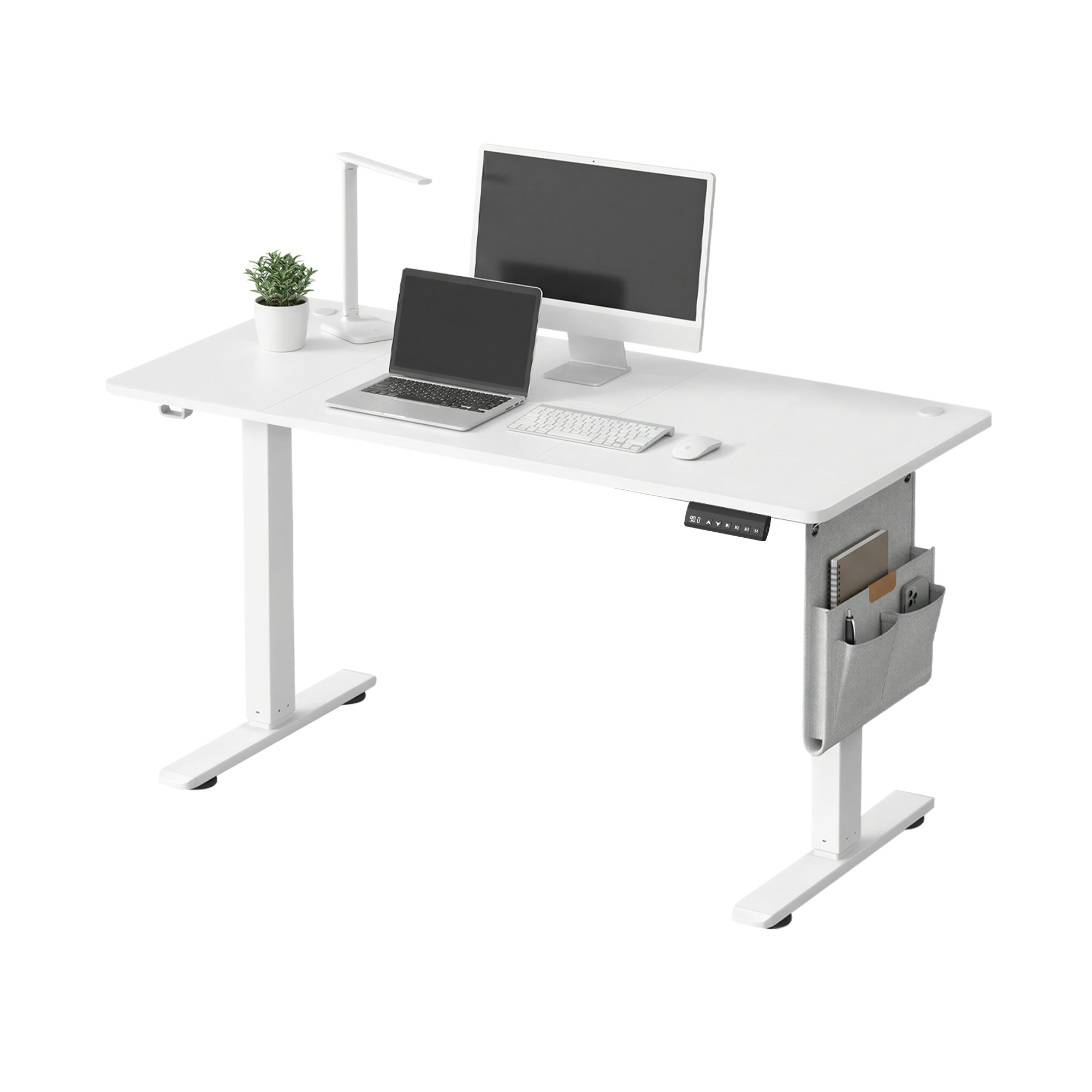 SONGMICS Elektrisk Højdejusterbart Skrivebord, 180 x 80 x (72-120) cm, Sit-Stee-Bord, 4 Højder, Hukommelsesfunktion til Kontor, Hjemmekontor, Cloud White LSD138W01