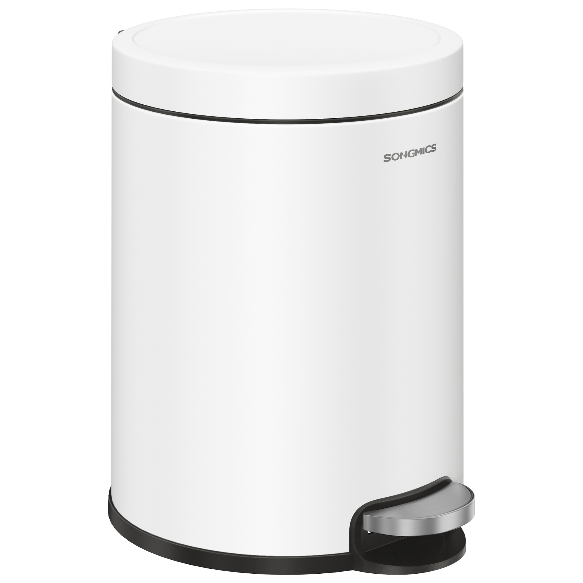 SONGMICS Pedalkärl för badrummet, 6 l stålkärl med mjukstängande lock, innerkärl, för avfall, sovrum, Cloud White LTB016WZ02