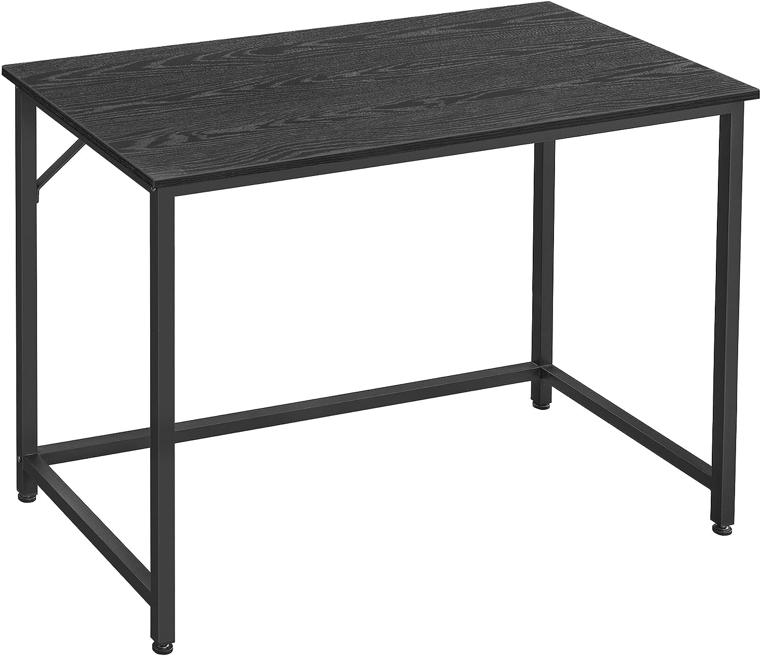 VASAGLE skrivebord, rektangulær - sort spånplade og sort stål (100x50)