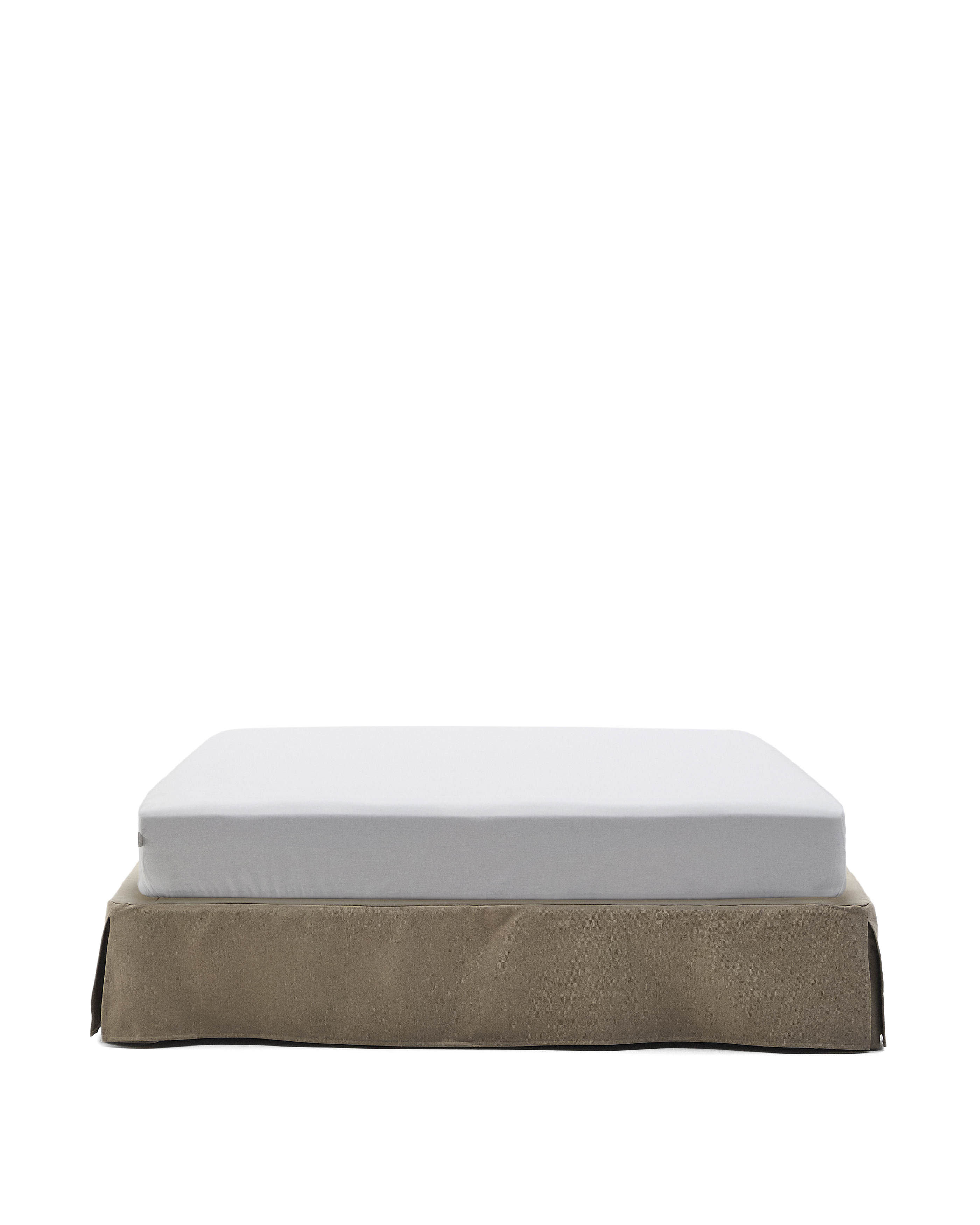 KAVE HOME Jaira base med aftageligt linned og bomuldsbetræk i taupe til en 160 x 200 cm madras