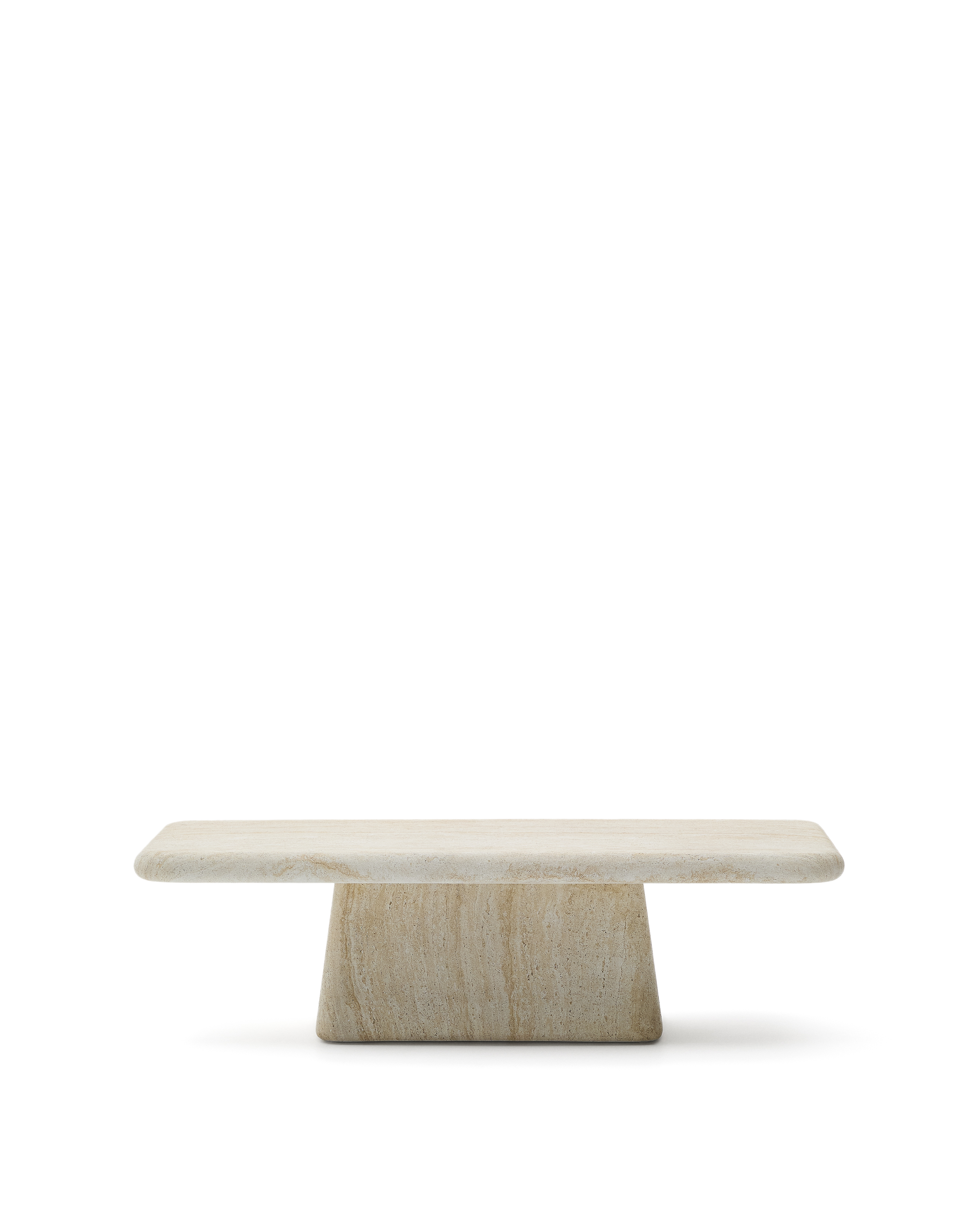 KAVE HOME Drasi salongbord i sement med travertineffekt finish 140 x 70 cm