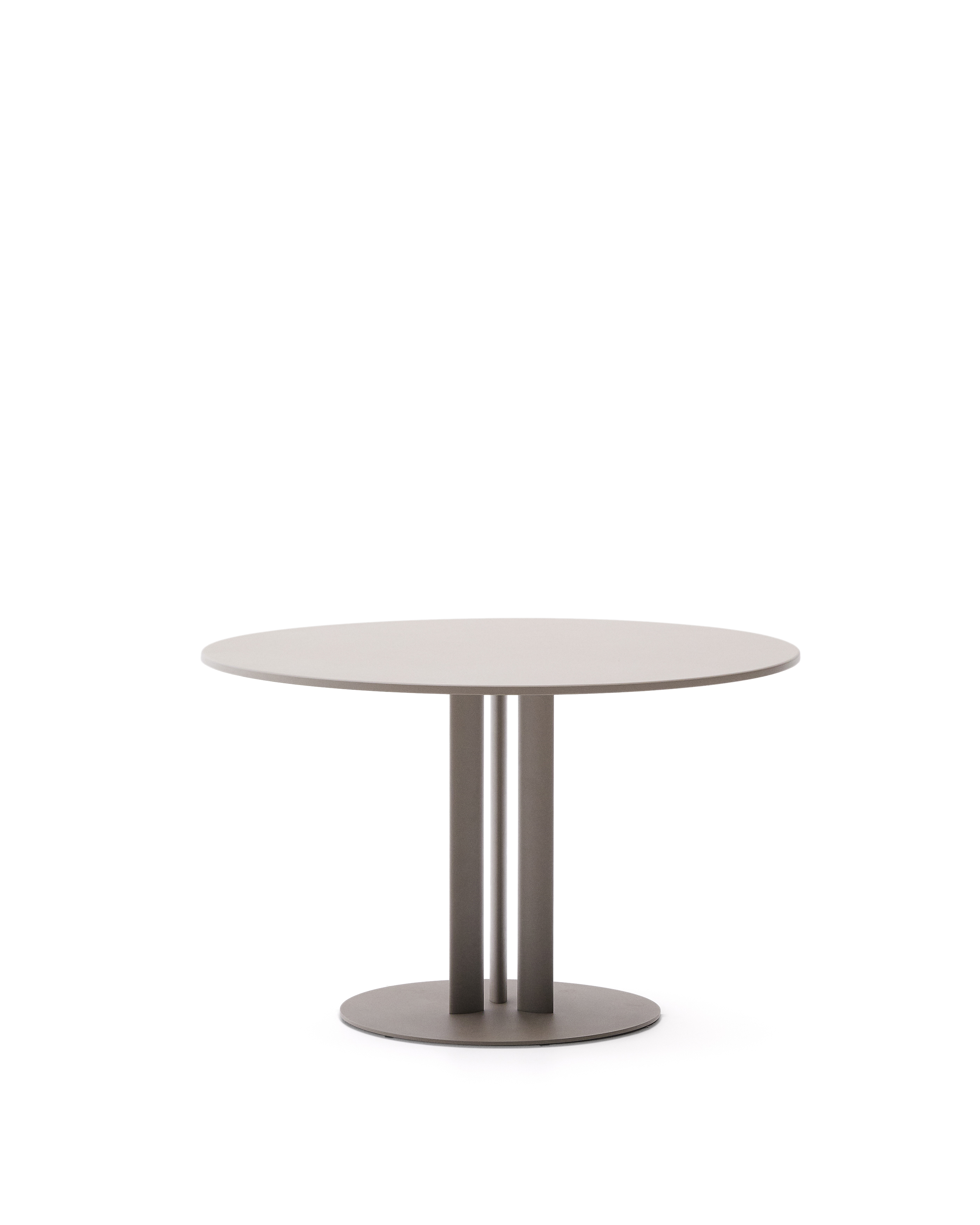 KAVE HOME Sedalis rundt utebord i stål med taupe aluminiumsplate É80cm