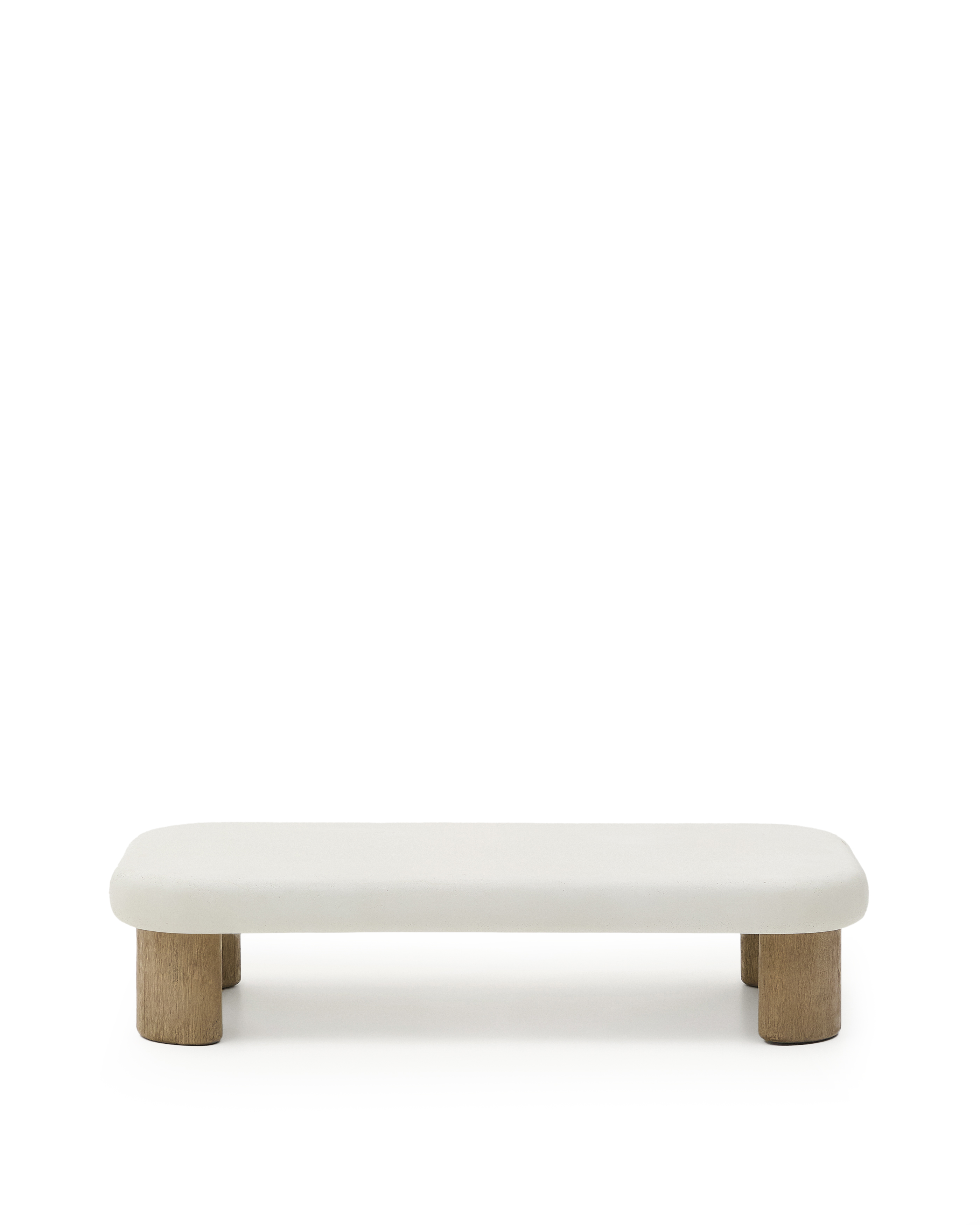 KAVE HOME Labra sofabord i cement og akacietræ 140 x 70cm