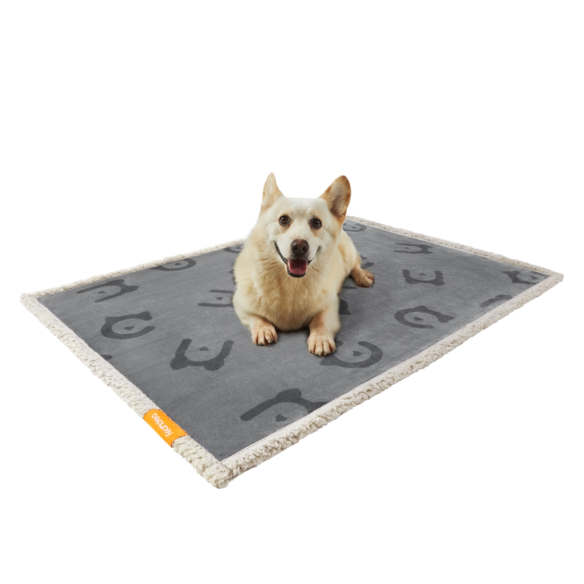 FEANDREA Vandtæt Hundetæppe, Sherpa Fleece Kæledyrstæppe til Miniaturehunde og Små Hunde, Katte, 102 x 74 cm, Vendbart Sofabetræk, Maskinvaskbar, Grå UPPB040G01