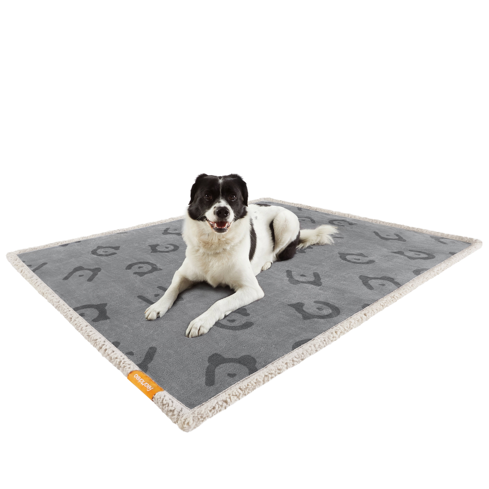 FEANDREA Vandtæt Hundetæppe, Sherpa Fleece Kæledyrstæppe til Små og Mellemstore Hunde, Katte, 127 x 101 cm, L, Maskinvaskbar, Vendbar Hundesofabetræk, Grå PPB050G01