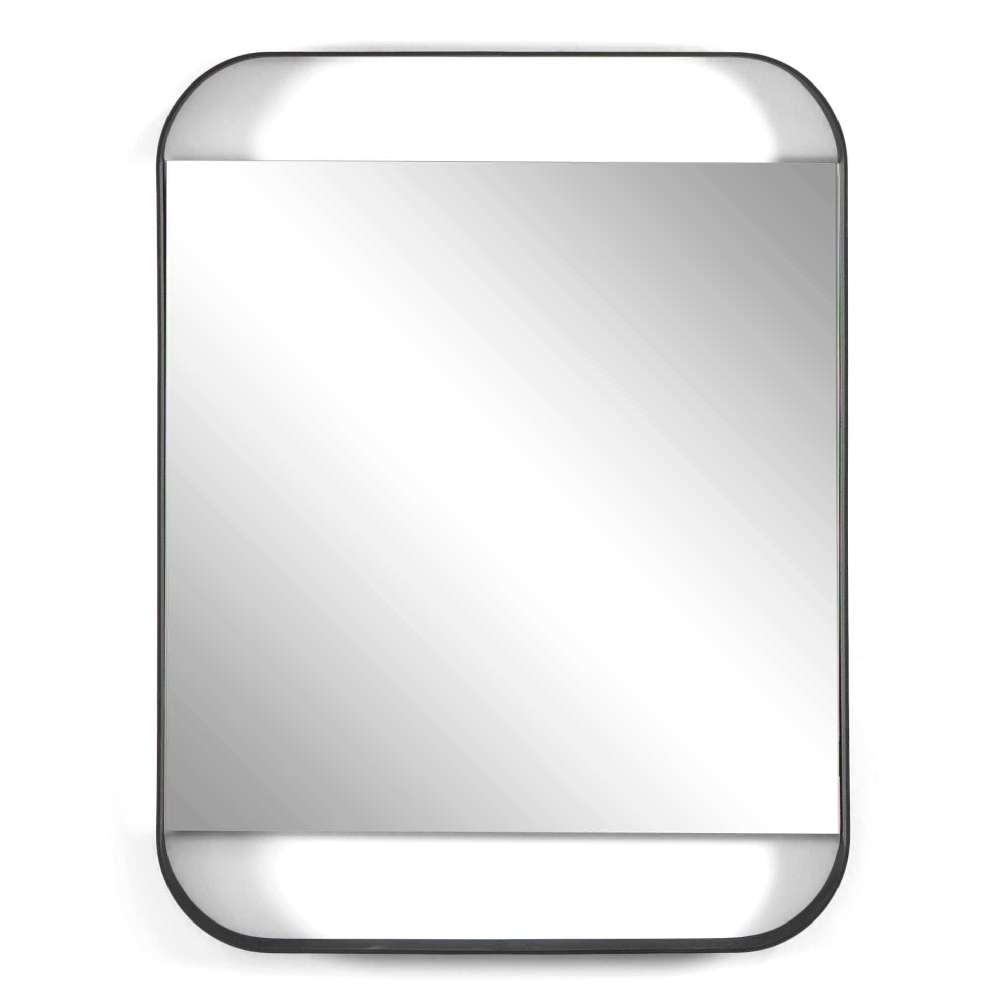 SPINDER DESIGN Rex S vægspejl, rektangulær - spejlglas og sort stål (60x46)