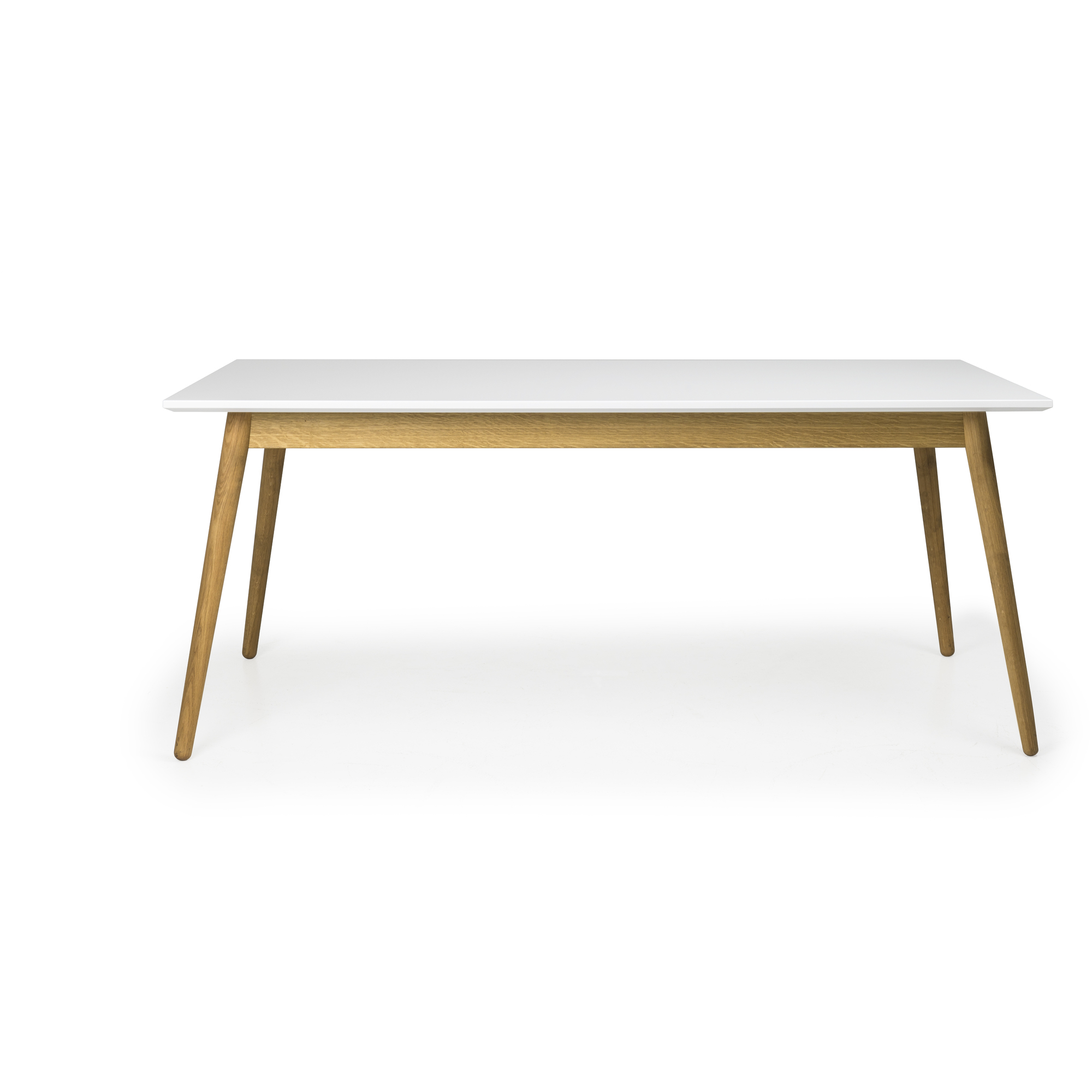 TENZO Dot spisebord, rektangulær - hvid mdf og natur eg (180x90)