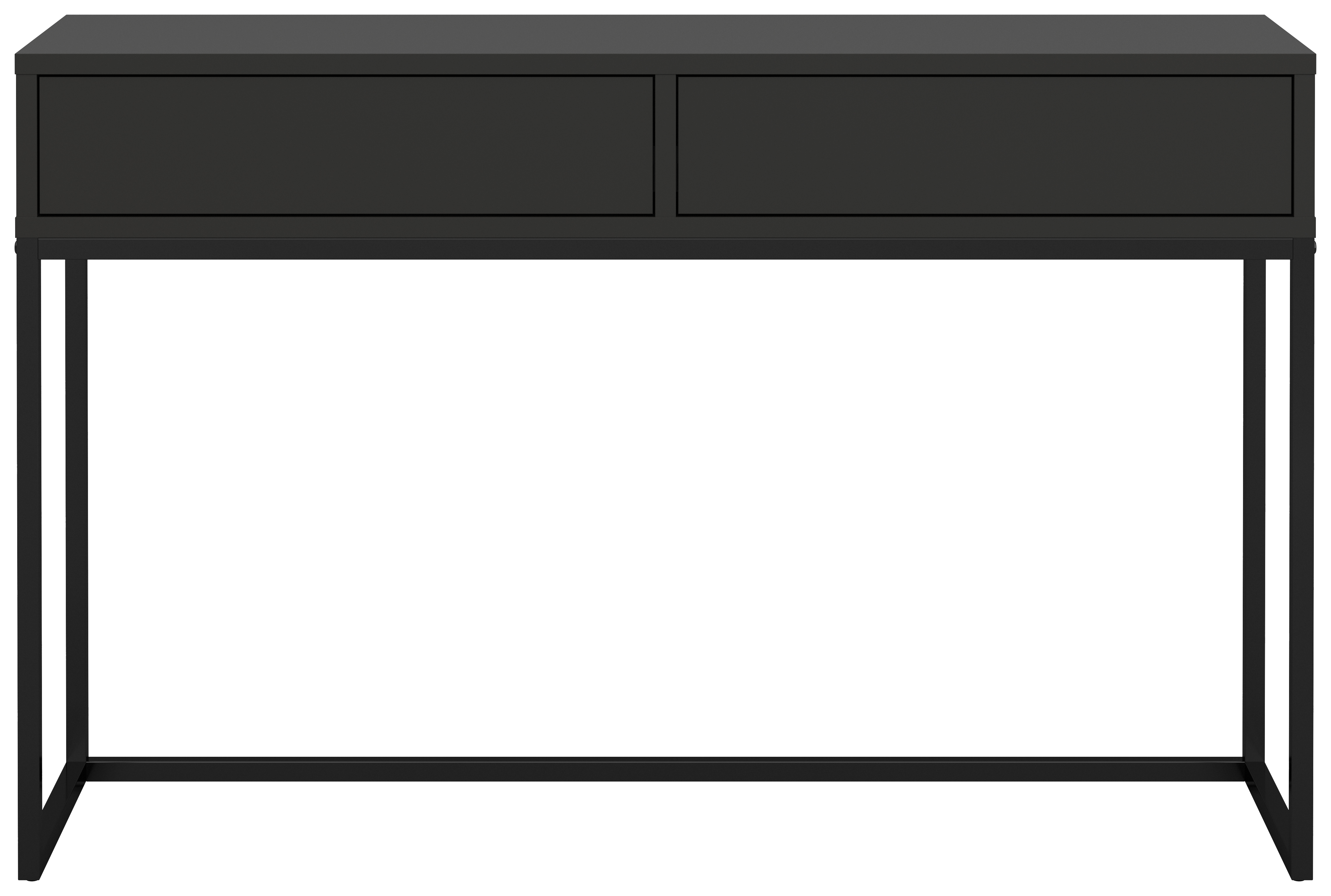 TENZO Lipp konsolbord, m. 2 skuffer - shadow sort spånplade og metal (76x36)