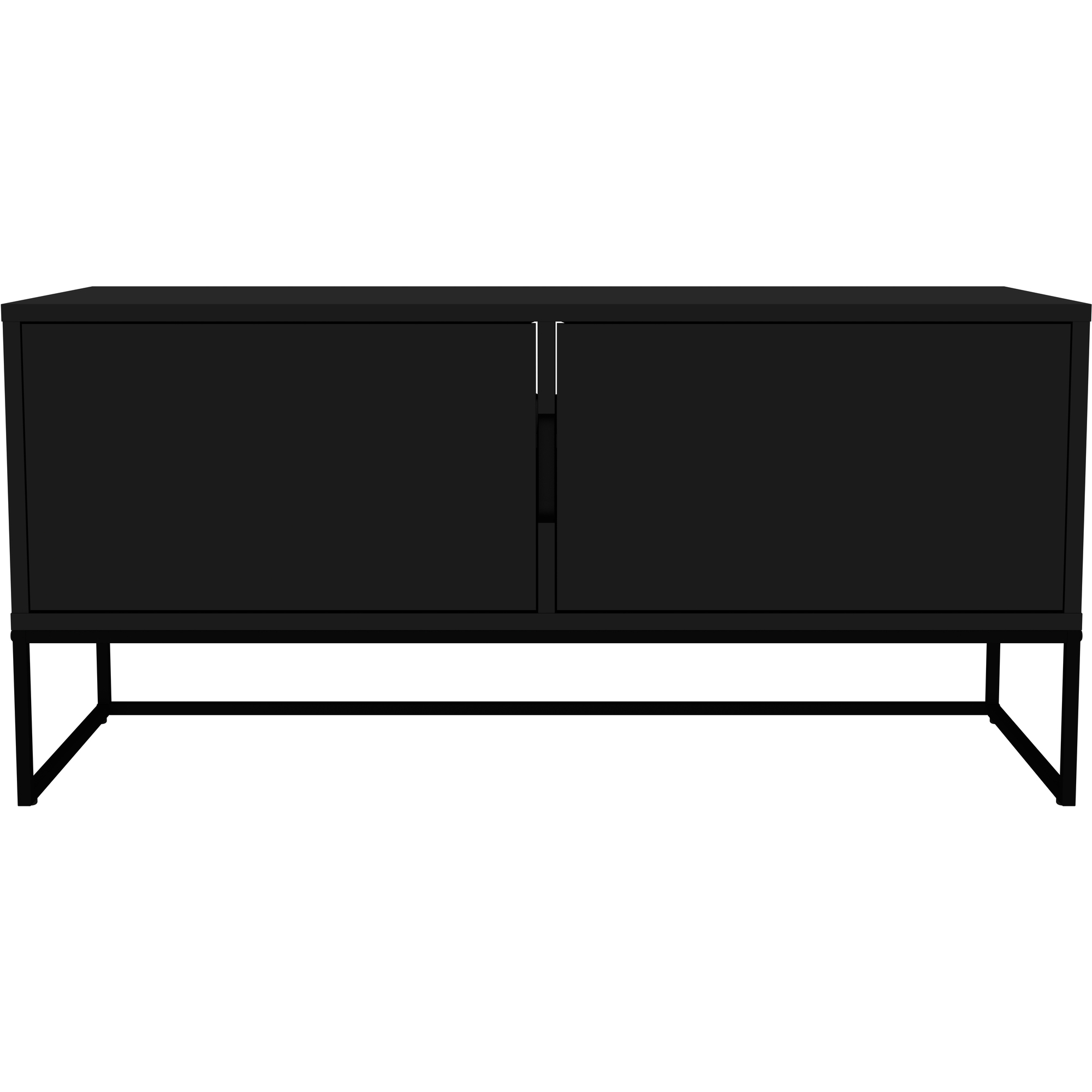 TENZO Lipp TV-bord, m. 2 låger og 2 hylder -  shadow sort spånplade og sort metal