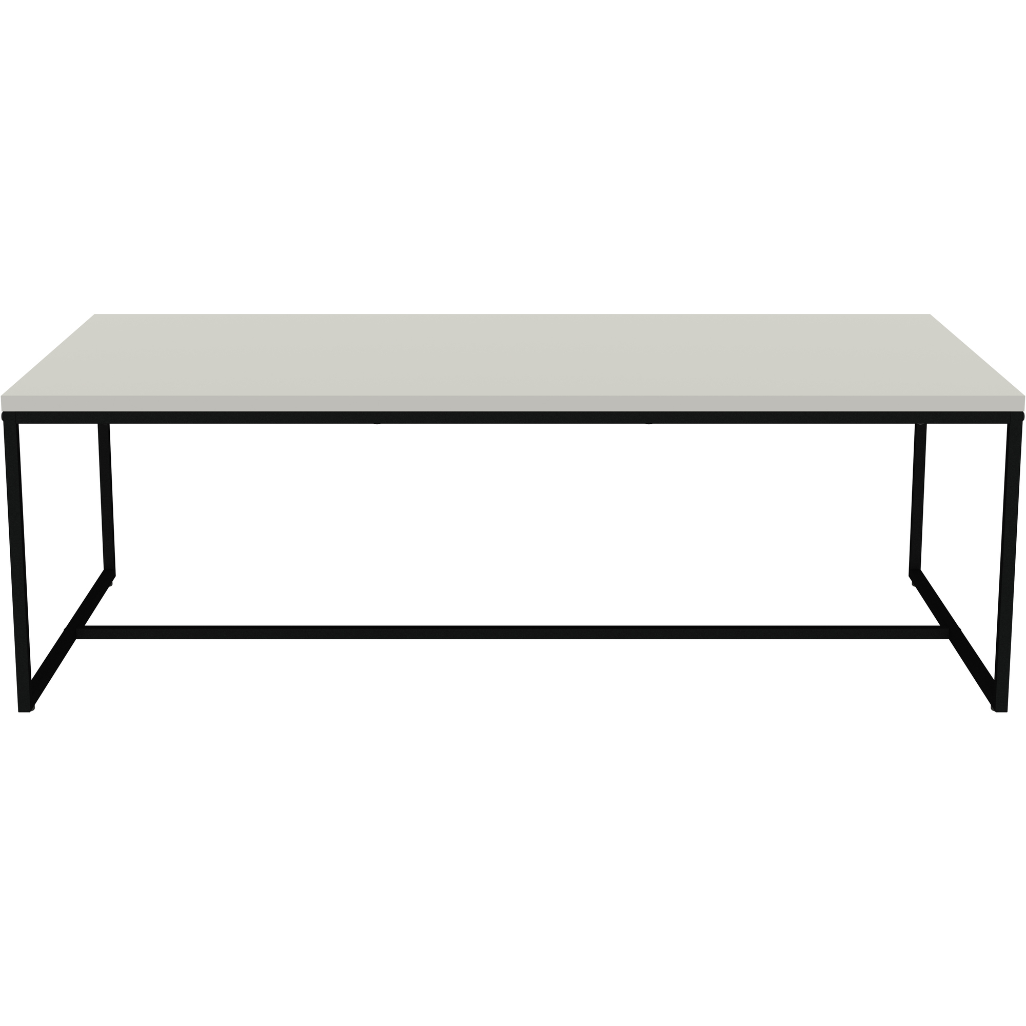TENZO Lipp sofabord, rektangulær - cottton hvid spånplade og sort metal (120x60)