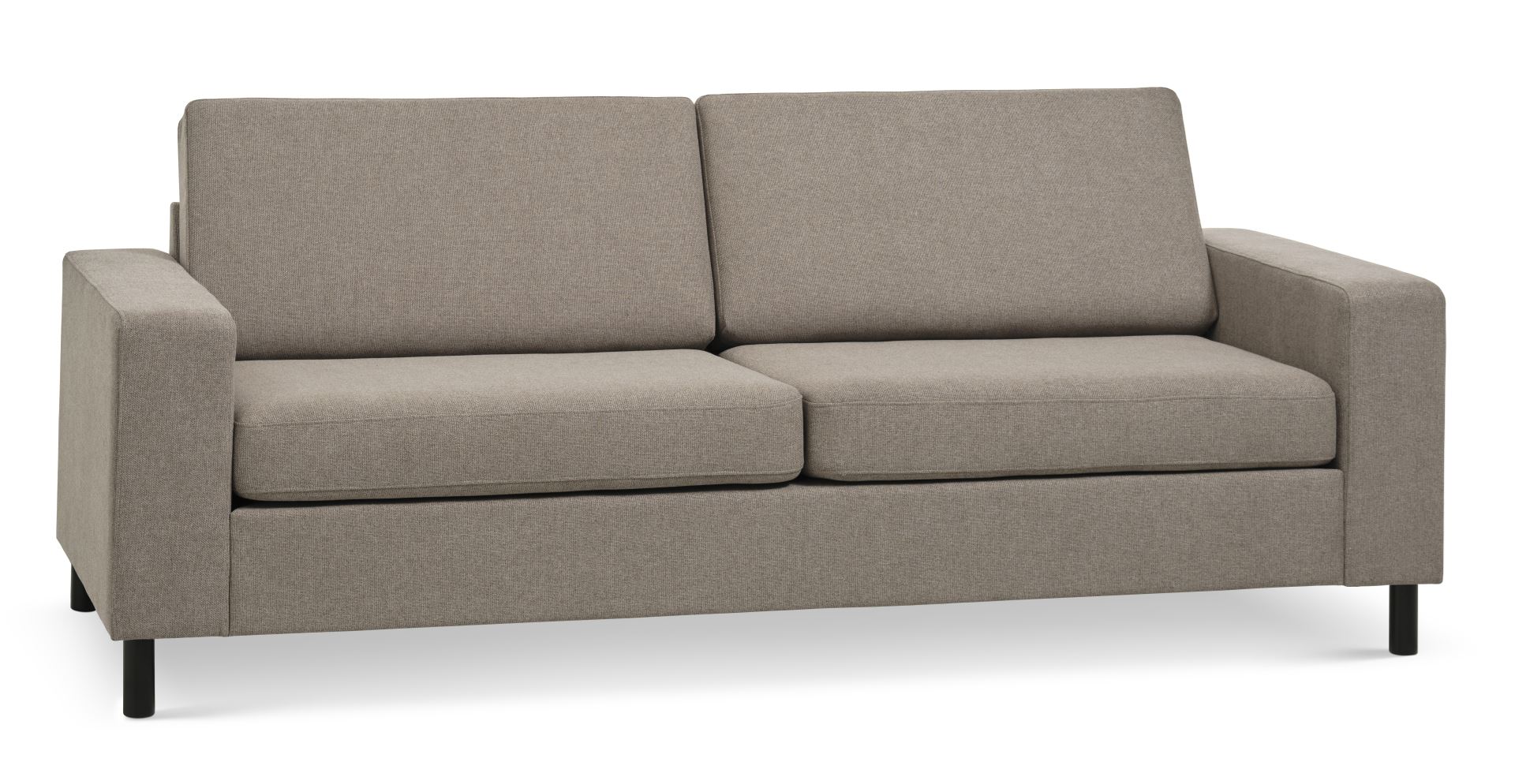 Pan 2,5 pers. sofa - antelope beige polyester stof og sort træ