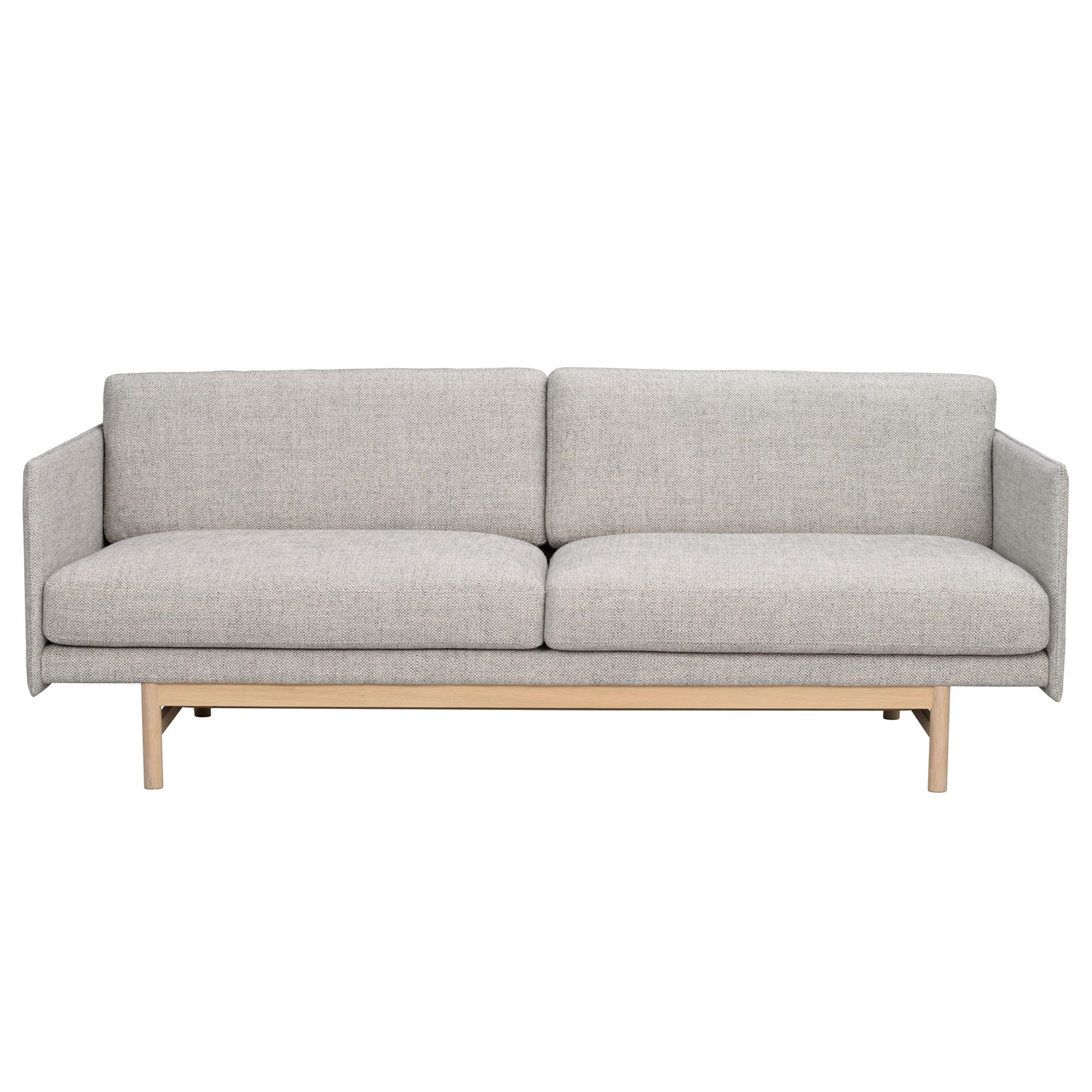 ROWICO Hammond sofa - grå stof og hvidpigmenteret egetræ