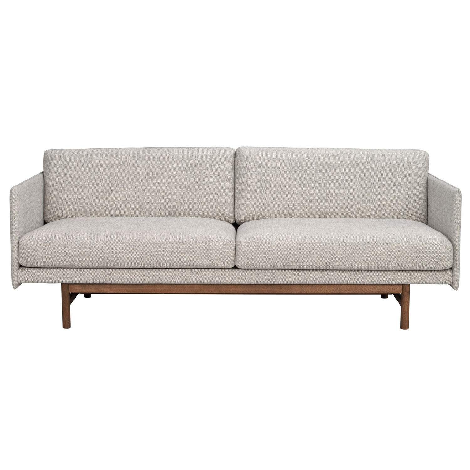 ROWICO Hammond sofa - grå stof og brun egetræ