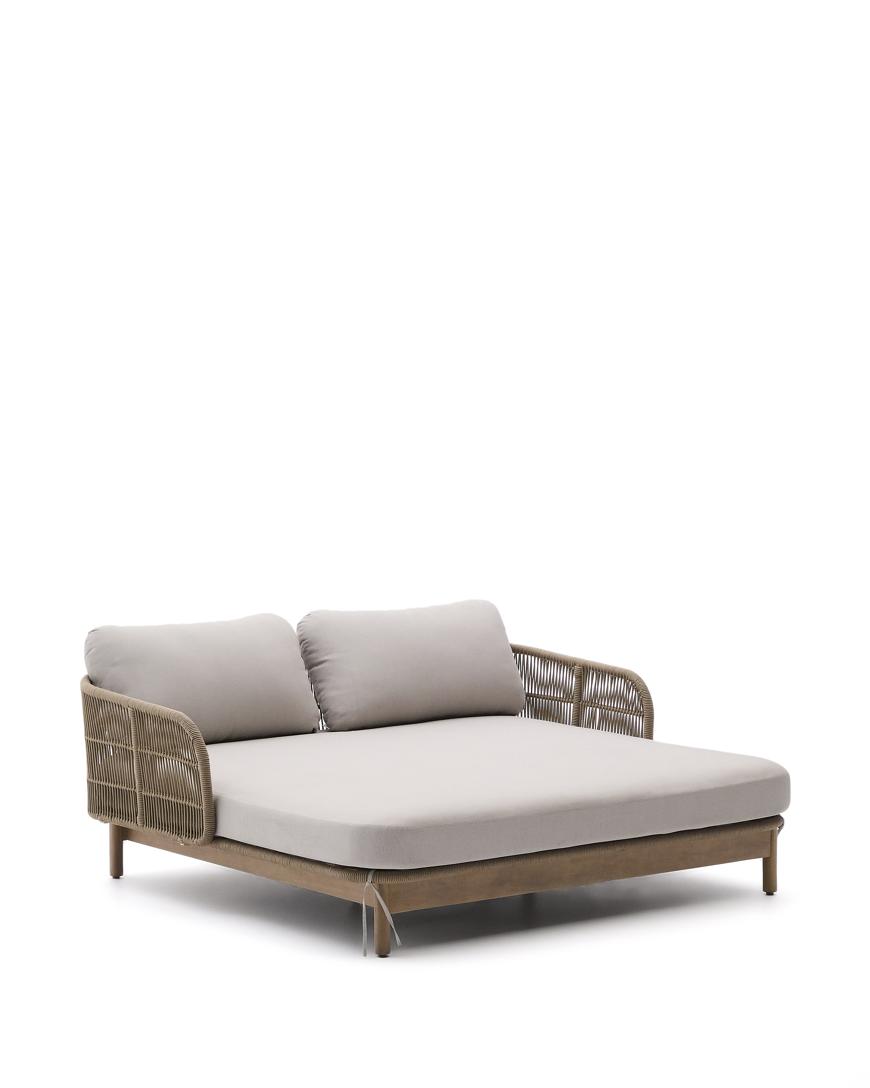Kave Home Catalina Dobbelt Solseng Beige Tovsnor Fsc 100 Massivt Akacietræ