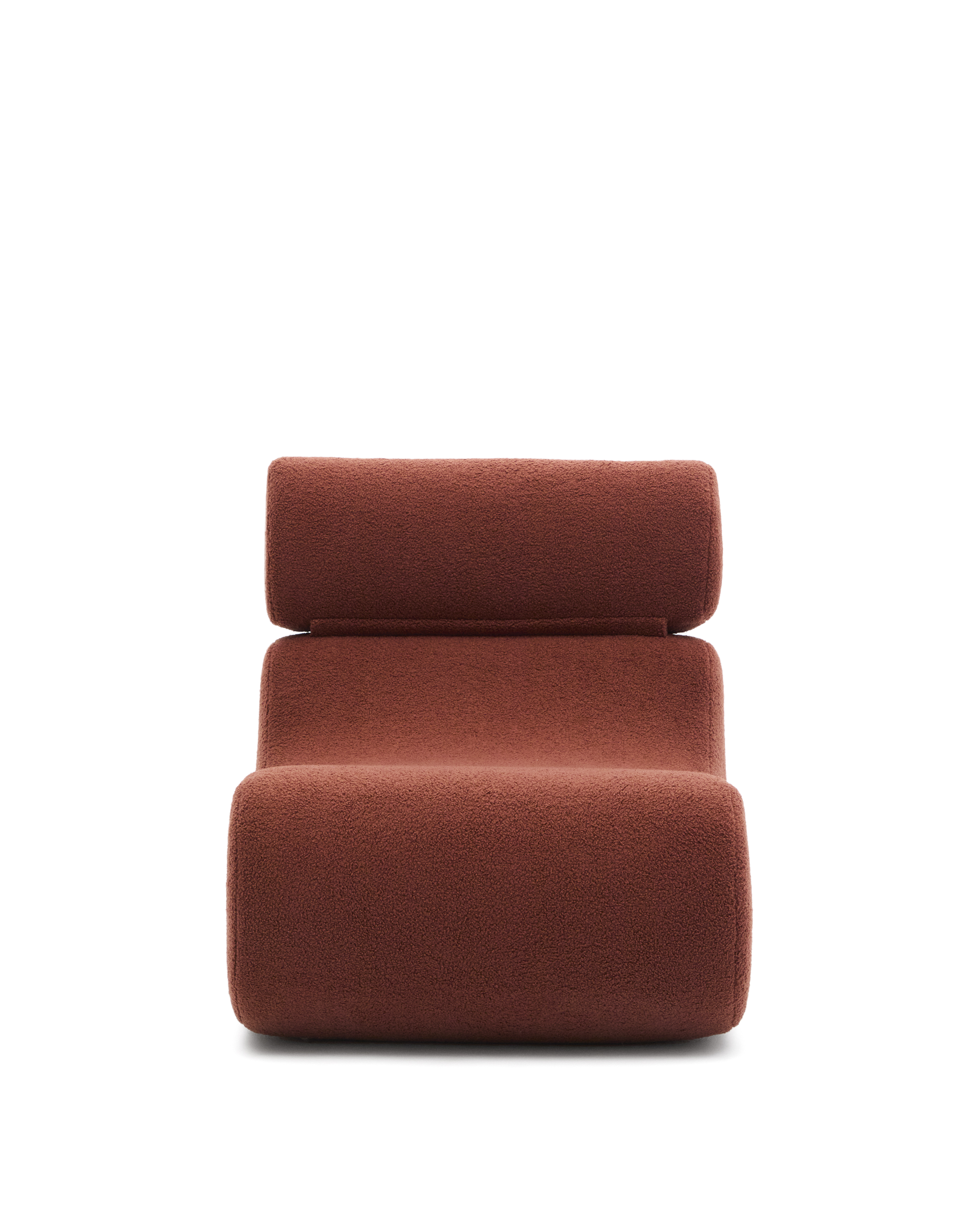 KAVE HOME Club lænestol, m. sammenklappelig nakkestøtte – terracotta bouclé