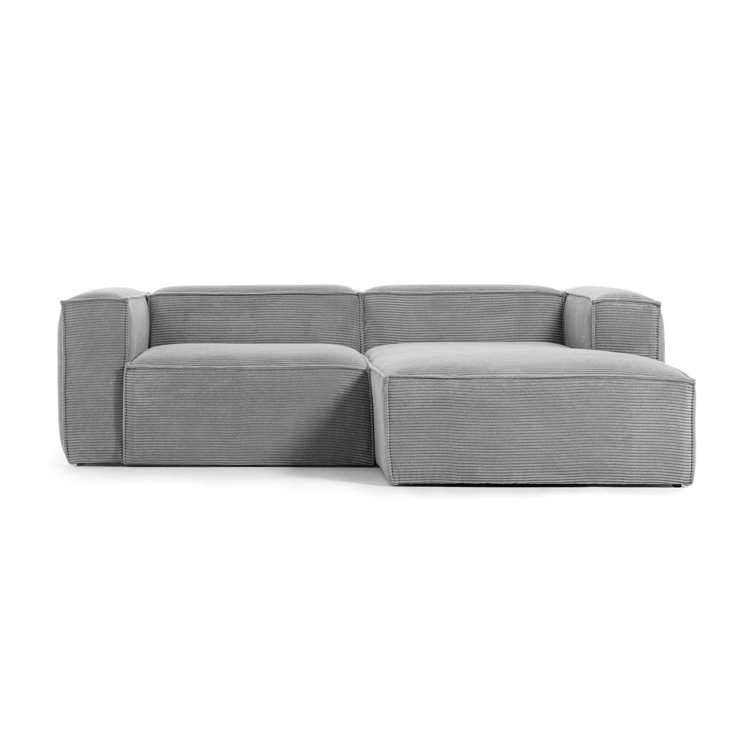 LAFORMA Blok sofa, m. højre chaiselong - grå fløjl