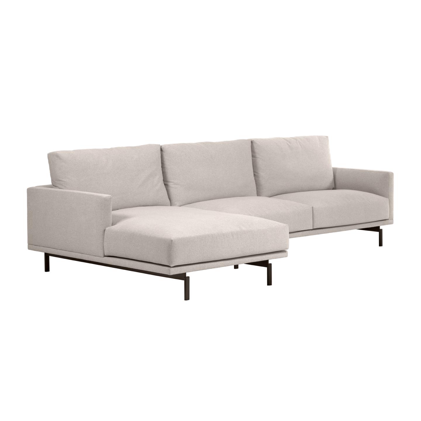 LAFORMA Galene 4 pers. sofa, m. venstre chaiselong - beige genbrugsfibre og jern