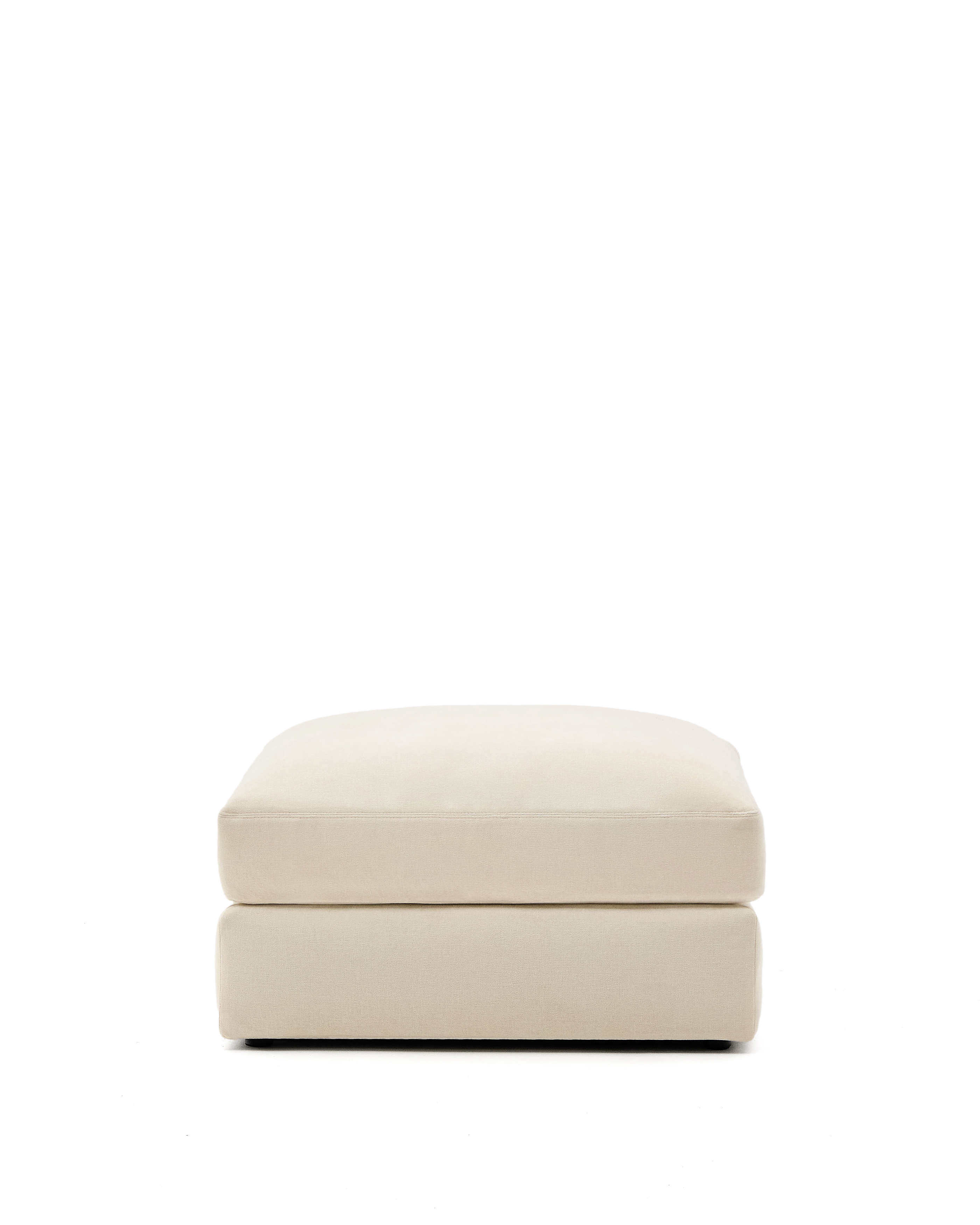 KAVE HOME Alea ecru chenille fodstøtte med aftageligt betræk 90 x 90 cm