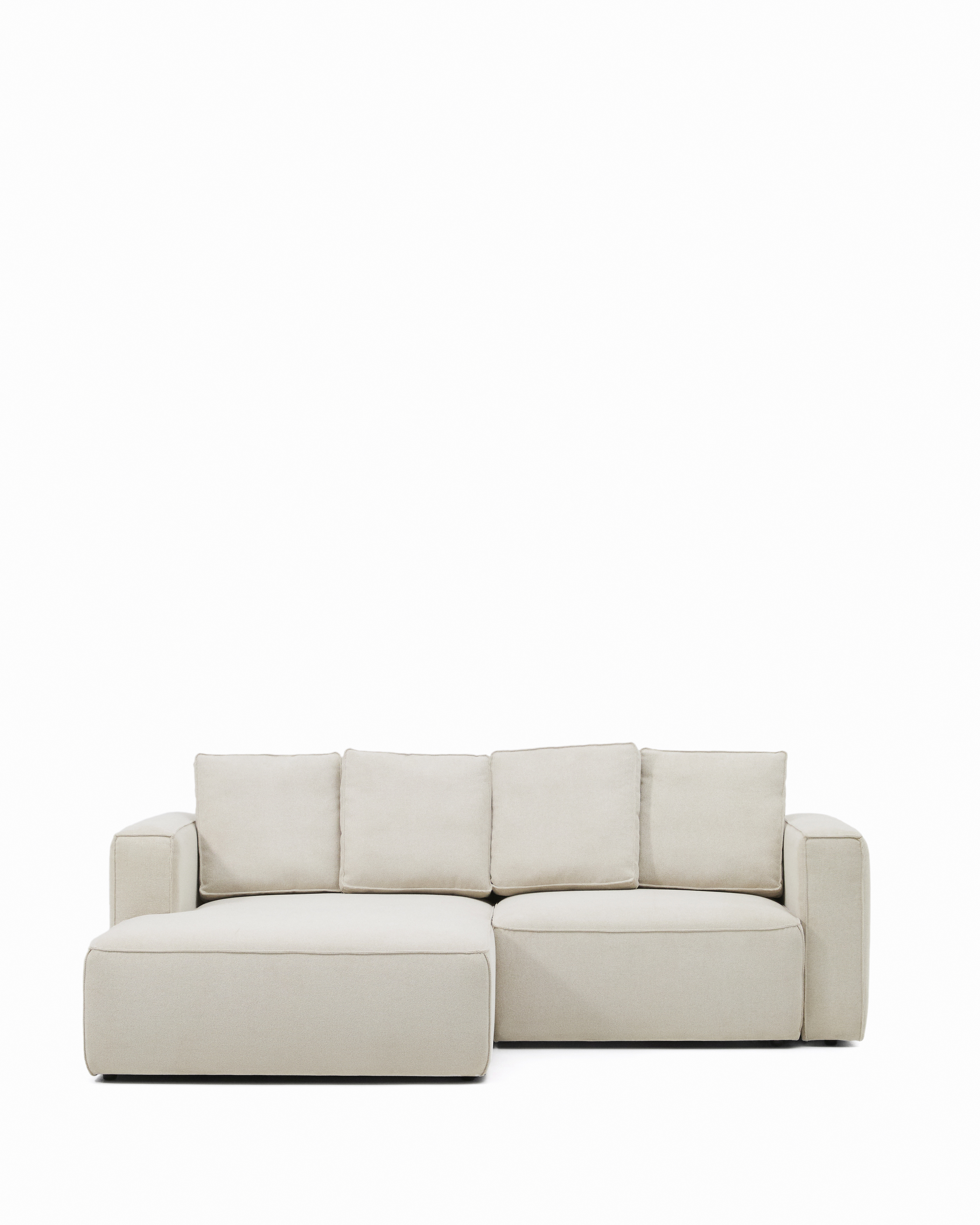 KAVE HOME Marela 3-pers. sovesofa, m. venstre chaiselong - beige chenille (B:236cm)