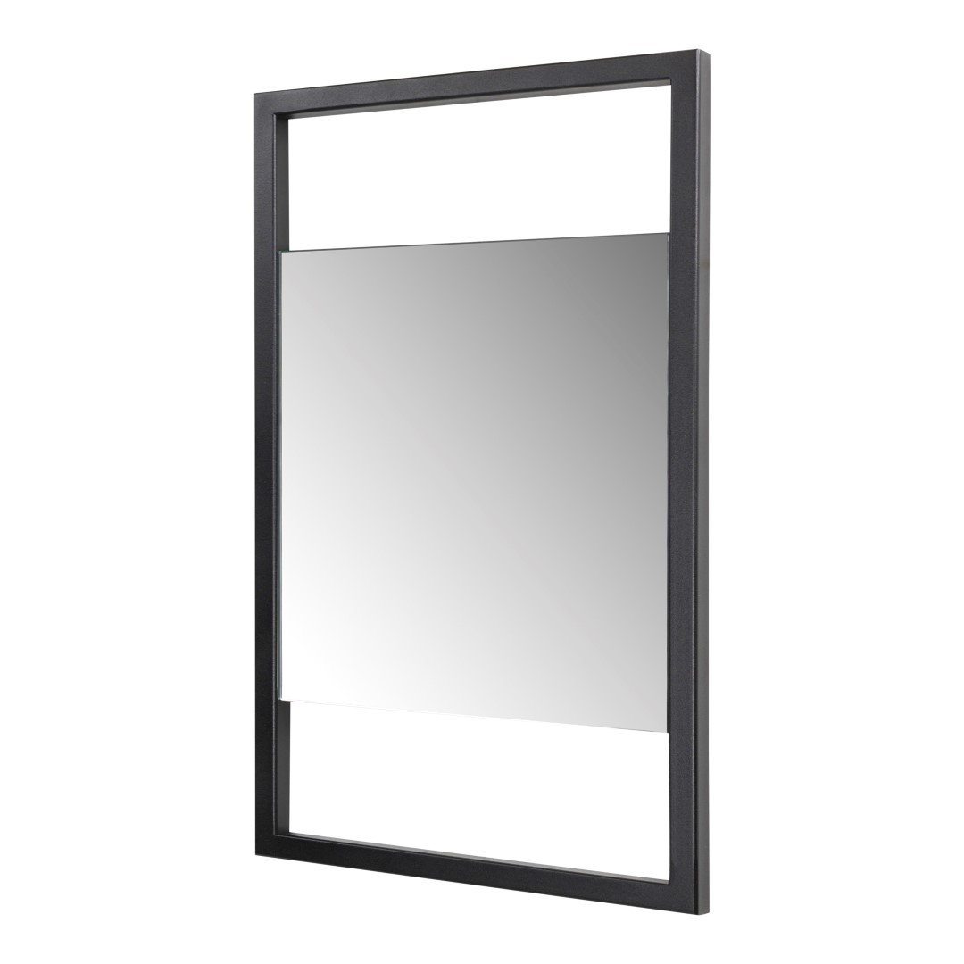 TORNA DESIGN Sasha S vægspejl, rektangulær - spejlglas og sort stål (60x34)