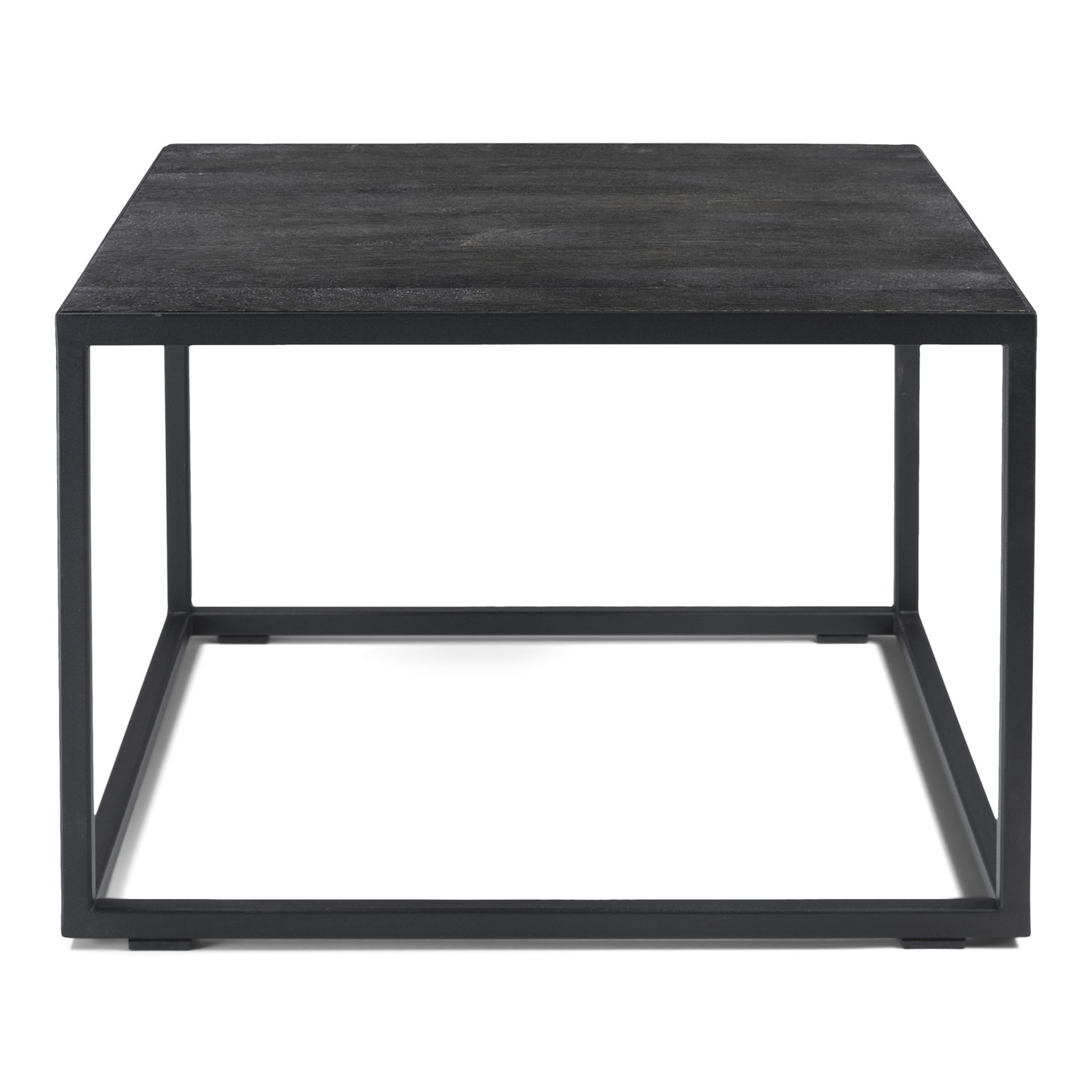 SPINDER DESIGN DaniÃ«l sofabord, kvadratisk - sort børstet eg og mat sort stål (60x60)