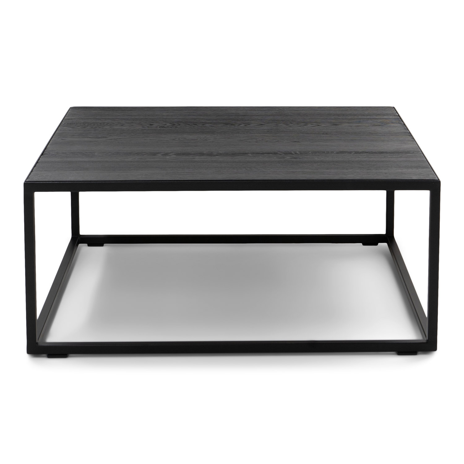 SPINDER DESIGN DaniÃ«l sofabord, kvadratisk - sort børstet eg og mat sort stål (80x80)