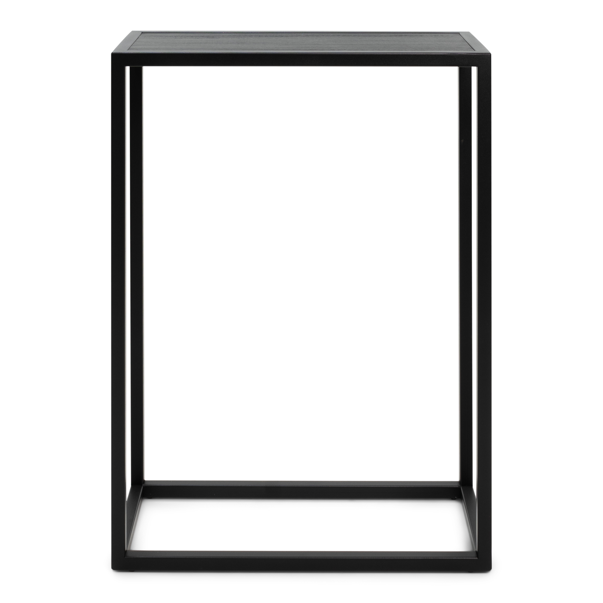 SPINDER DESIGN DaniÃ«l sidebord, rektangulær - sort børstet egetræ og mat sort stål (66x30)