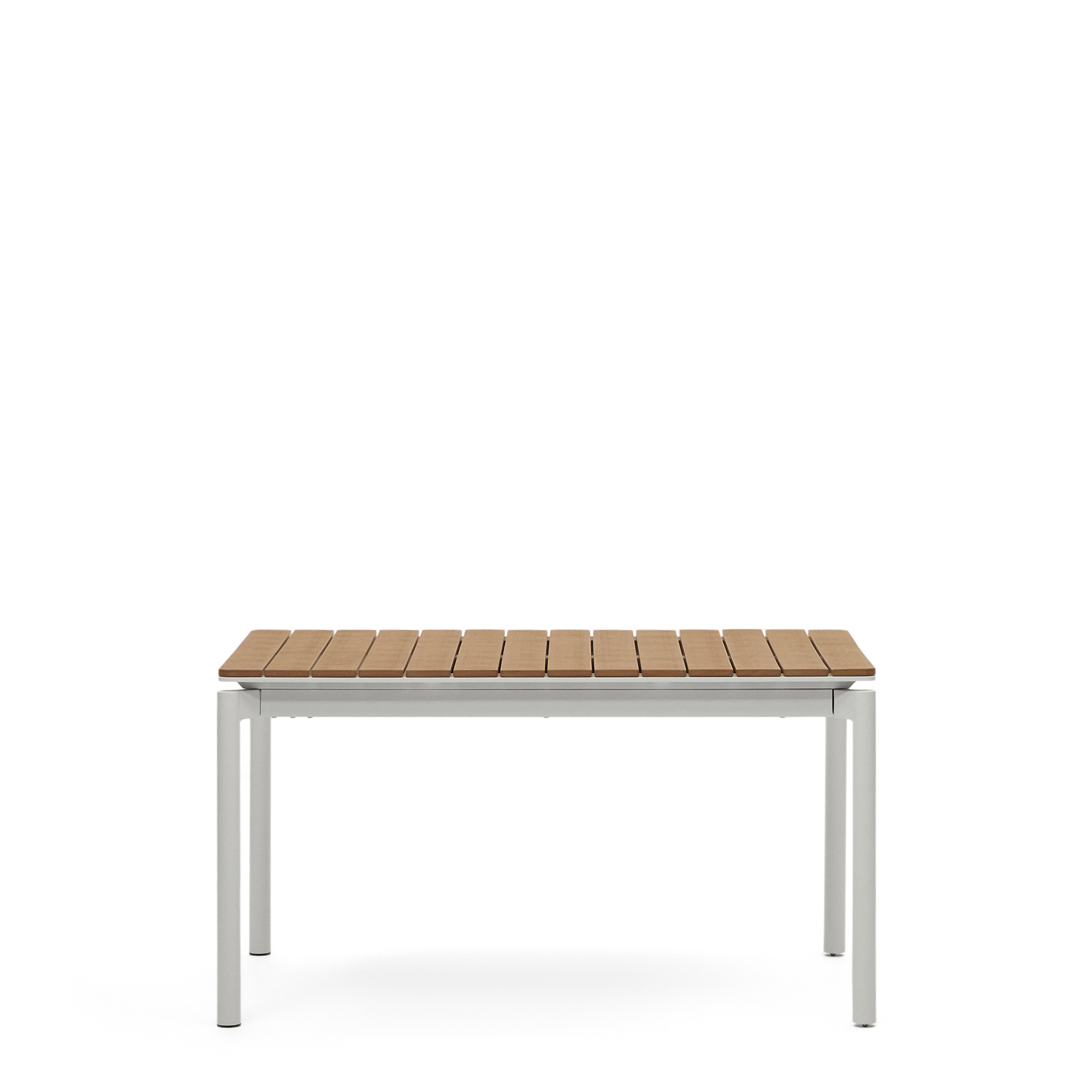 KAVE HOME Canyelles havebord, m. 1 tillægsplade - polywood og lysegrå aluminium (140(200)x90)