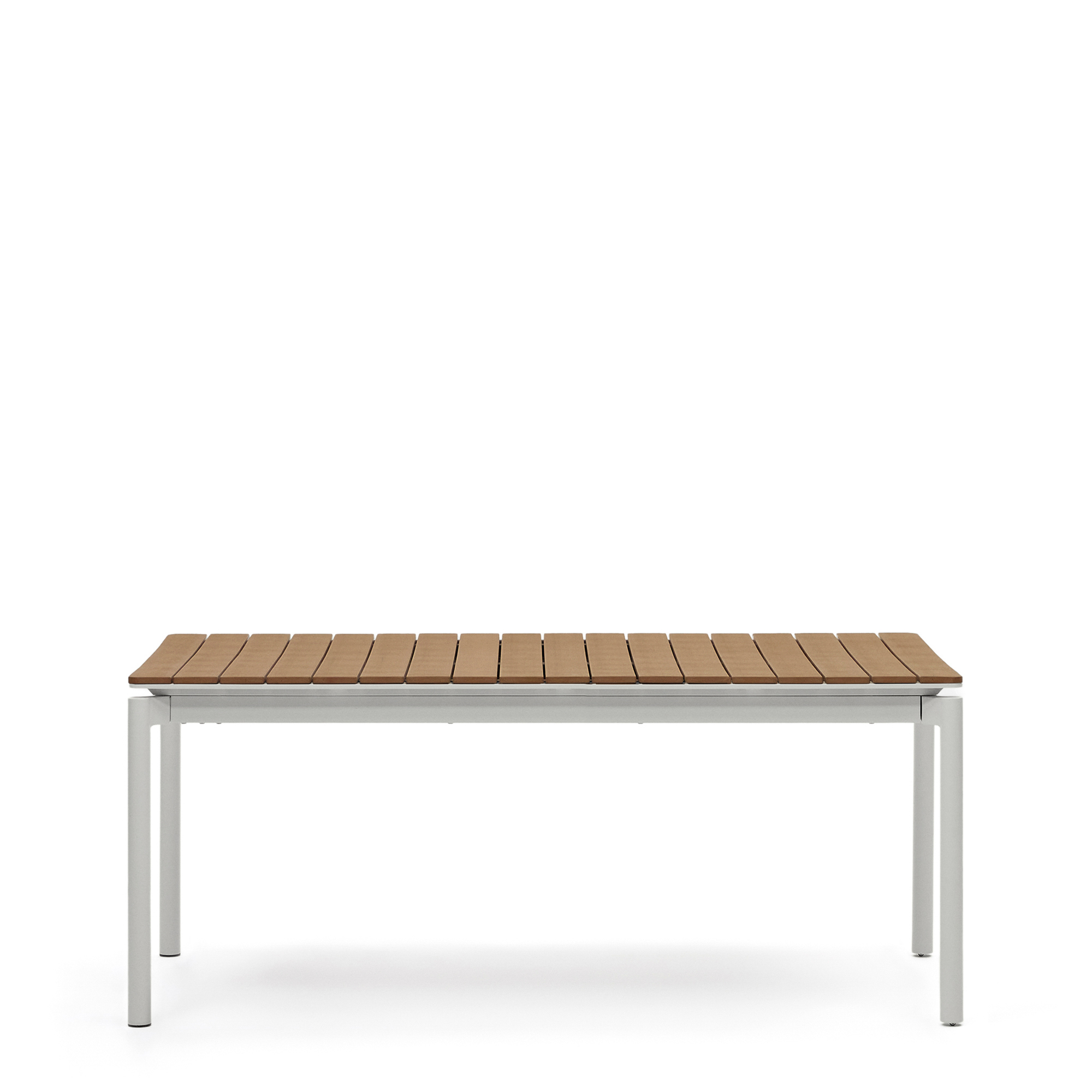 KAVE HOME Canyelles havebord, m. 1 tillægsplade - polywood og lysegrå aluminium (180(240)x100)