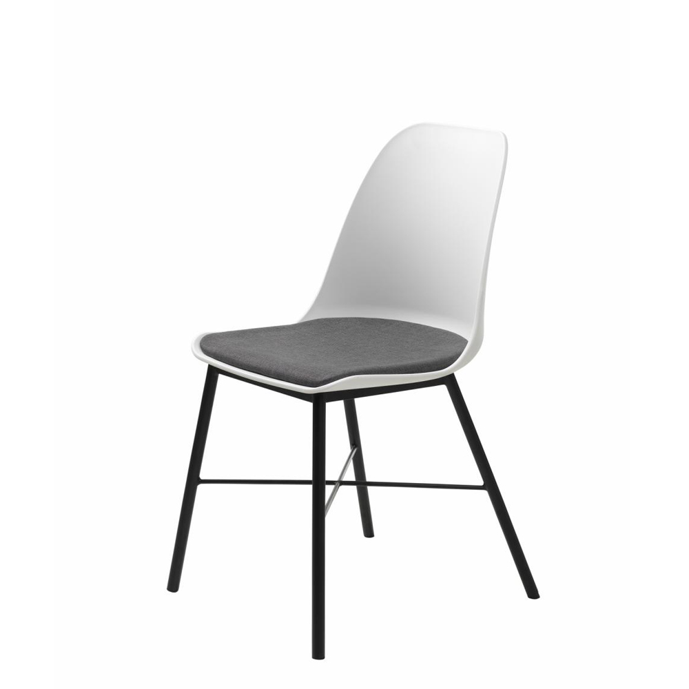 Zeni spisebordsstol - hvid polypropylen og sort metal