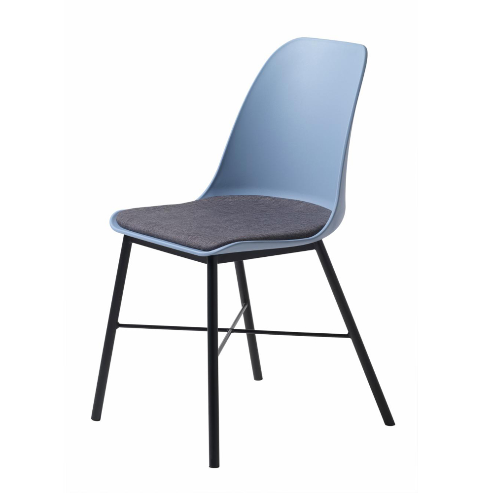 UNIQUE FURNITURE Whistler spisebordsstol - støvet blå polypropylen og sort metal