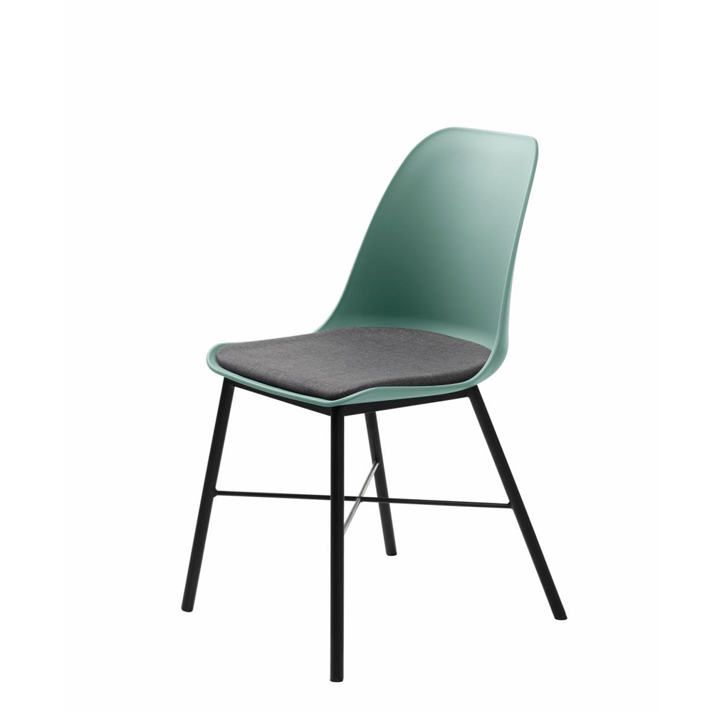 Zeni spisebordsstol - støvet grøn polypropylen og sort metal