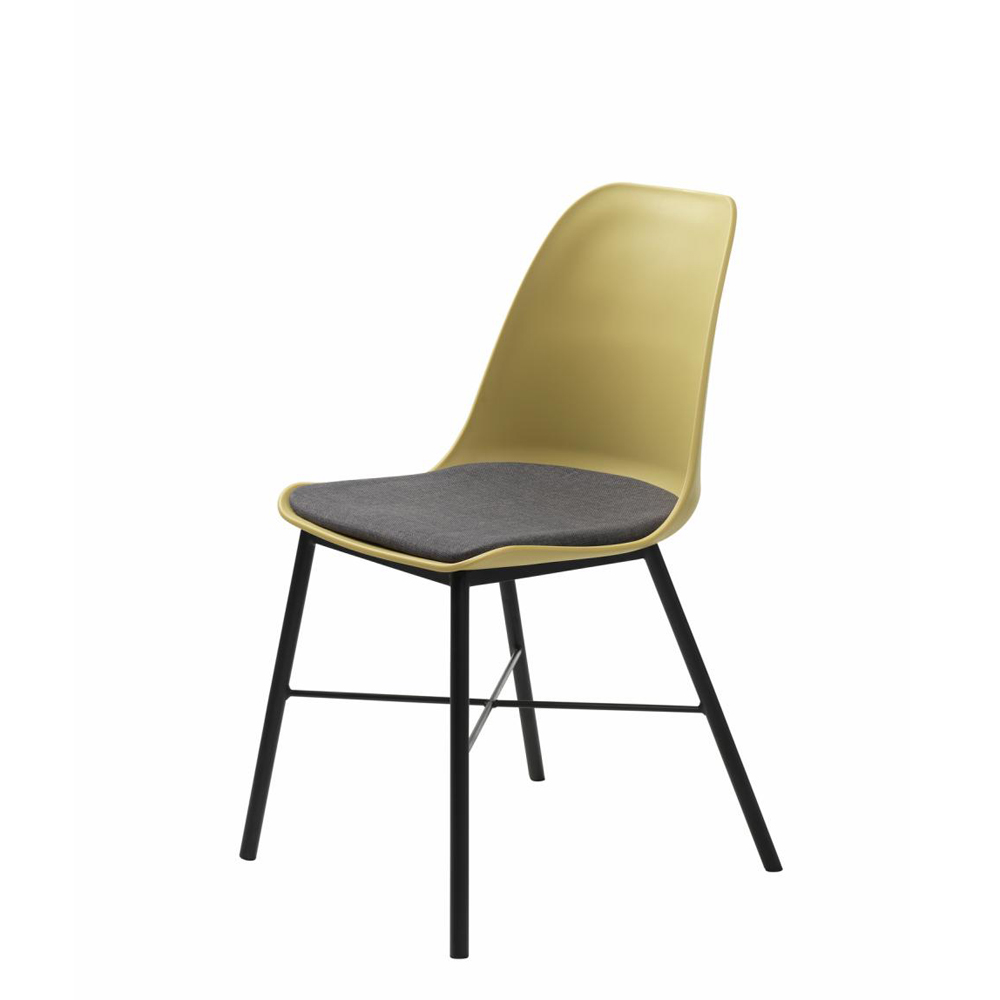 UNIQUE FURNITURE Whistler spisebordsstol - støvet gul polypropylen og sort metal