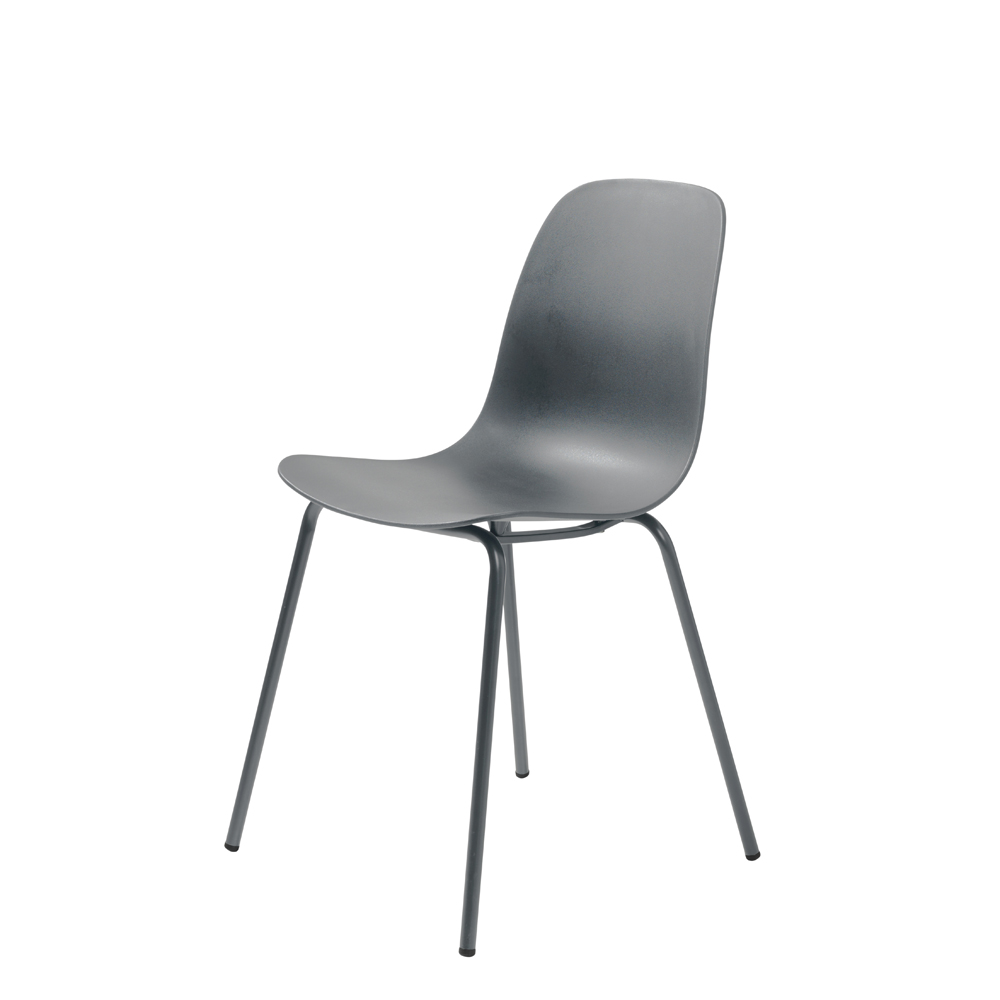 Aurora spisebordsstol - grå polypropylen og grå metal