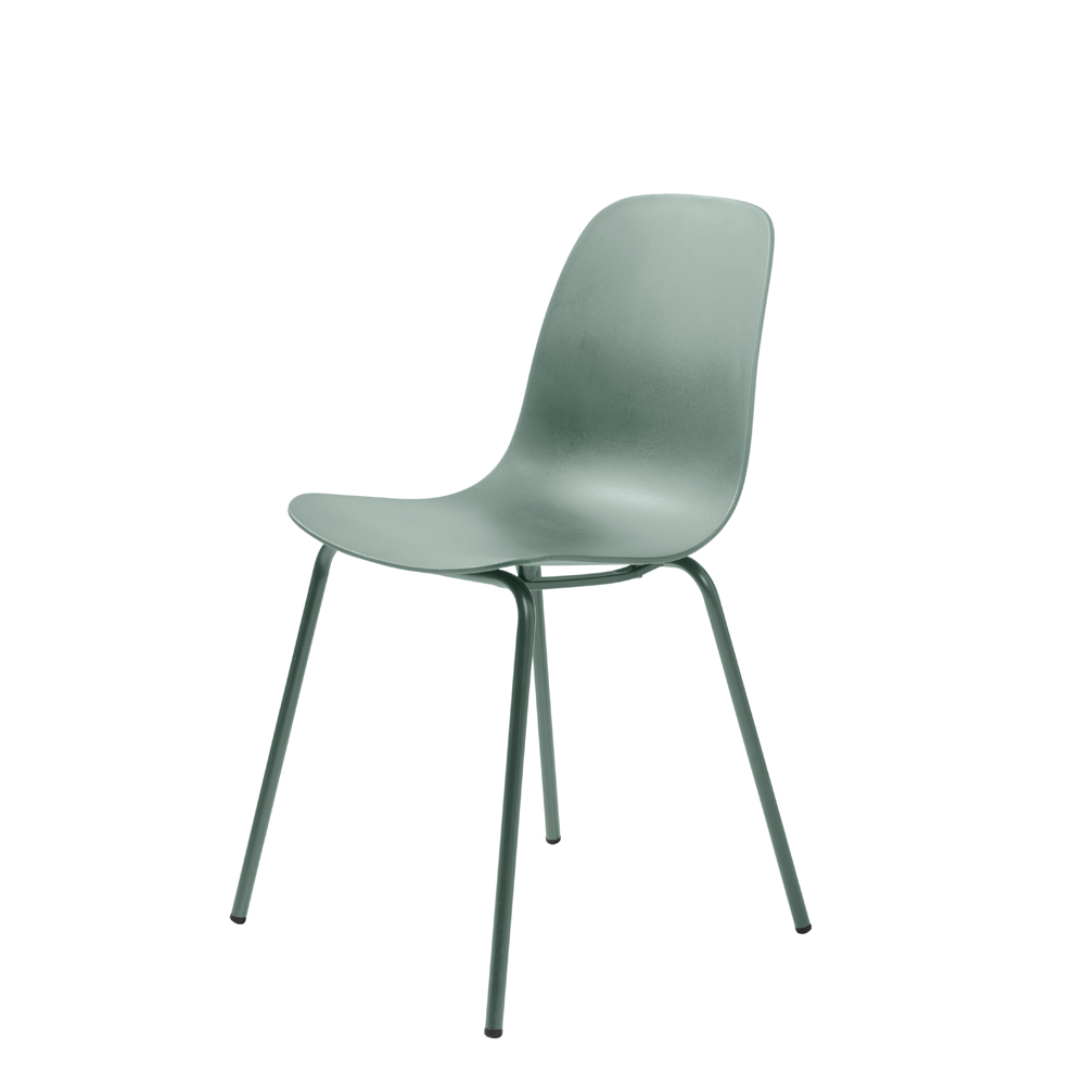 UNIQUE FURNITURE Whitby spisebordsstol - støvet grøn polypropylen og støvet grøn metal