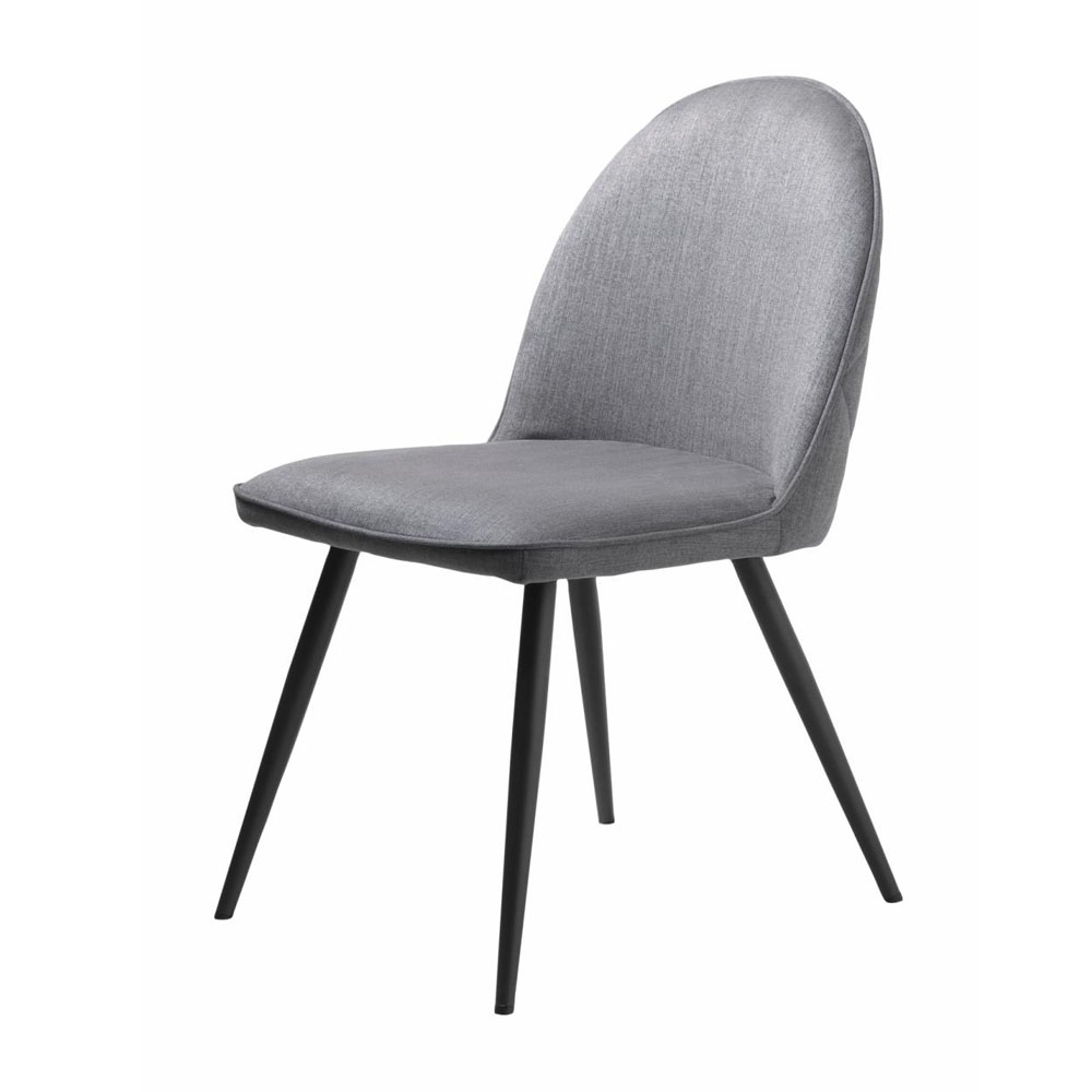 UNIQUE FURNITURE Minto spisebordsstol - grå polyester og sort metal