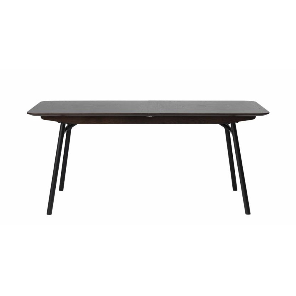 UNIQUE FURNITURE Latina spisebord, m. 1 tillægsplade - espresso eg og sort metal (90x180-230)