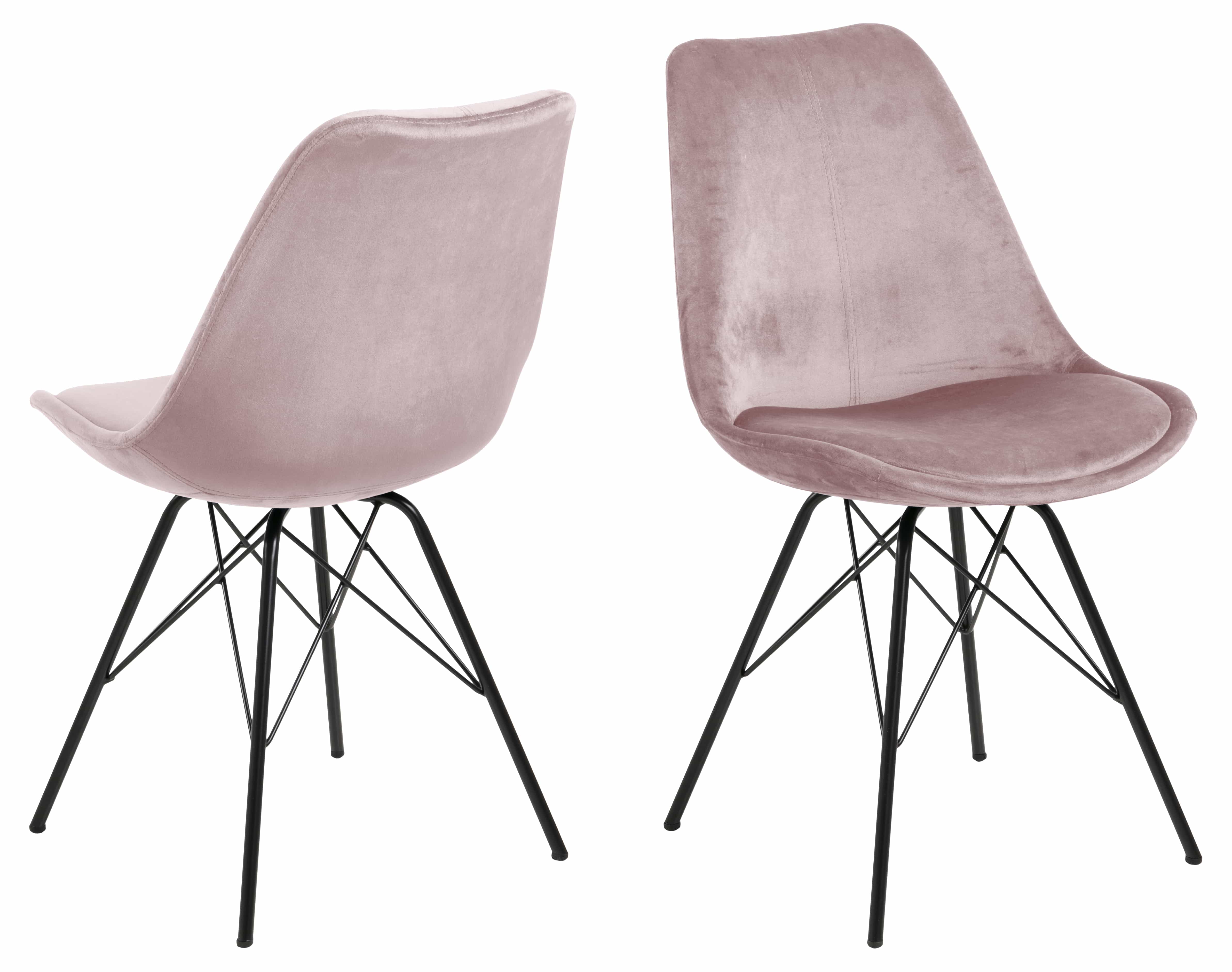 ACT NORDIC Eris spisebordsstol - støvet rosa/sort stof/metal