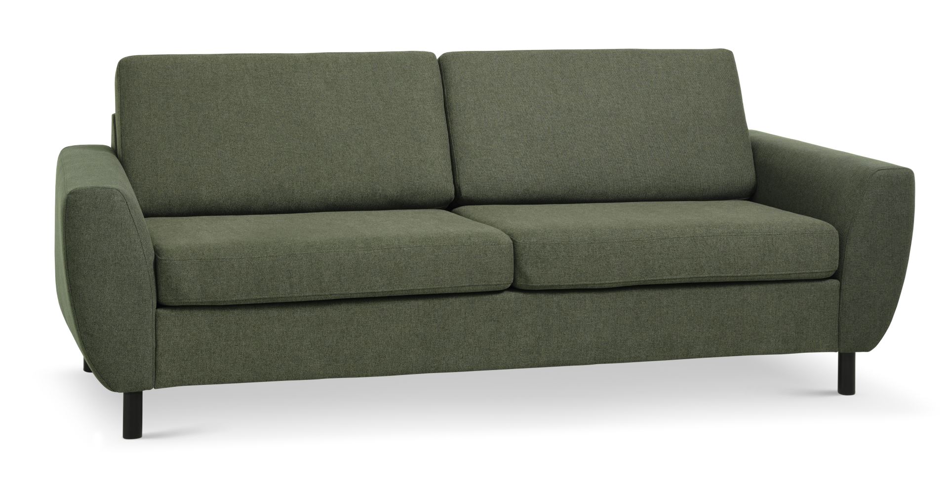 Wendy 2,5 pers. sofa - vinter mosgrøn polyester stof og sort træ