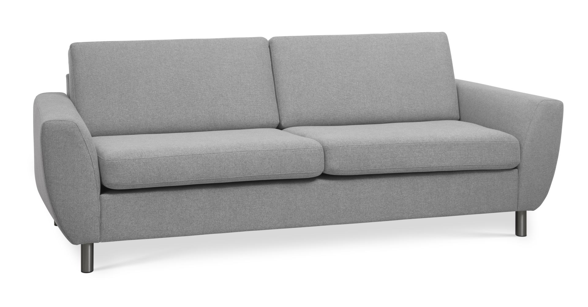 Wendy 2,5 pers. sofa - grå polyester stof og børstet aluminium