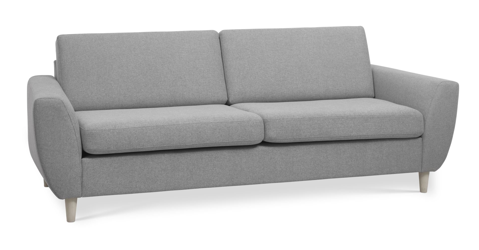Wendy 2,5 pers. sofa - grå polyester stof og natur træ