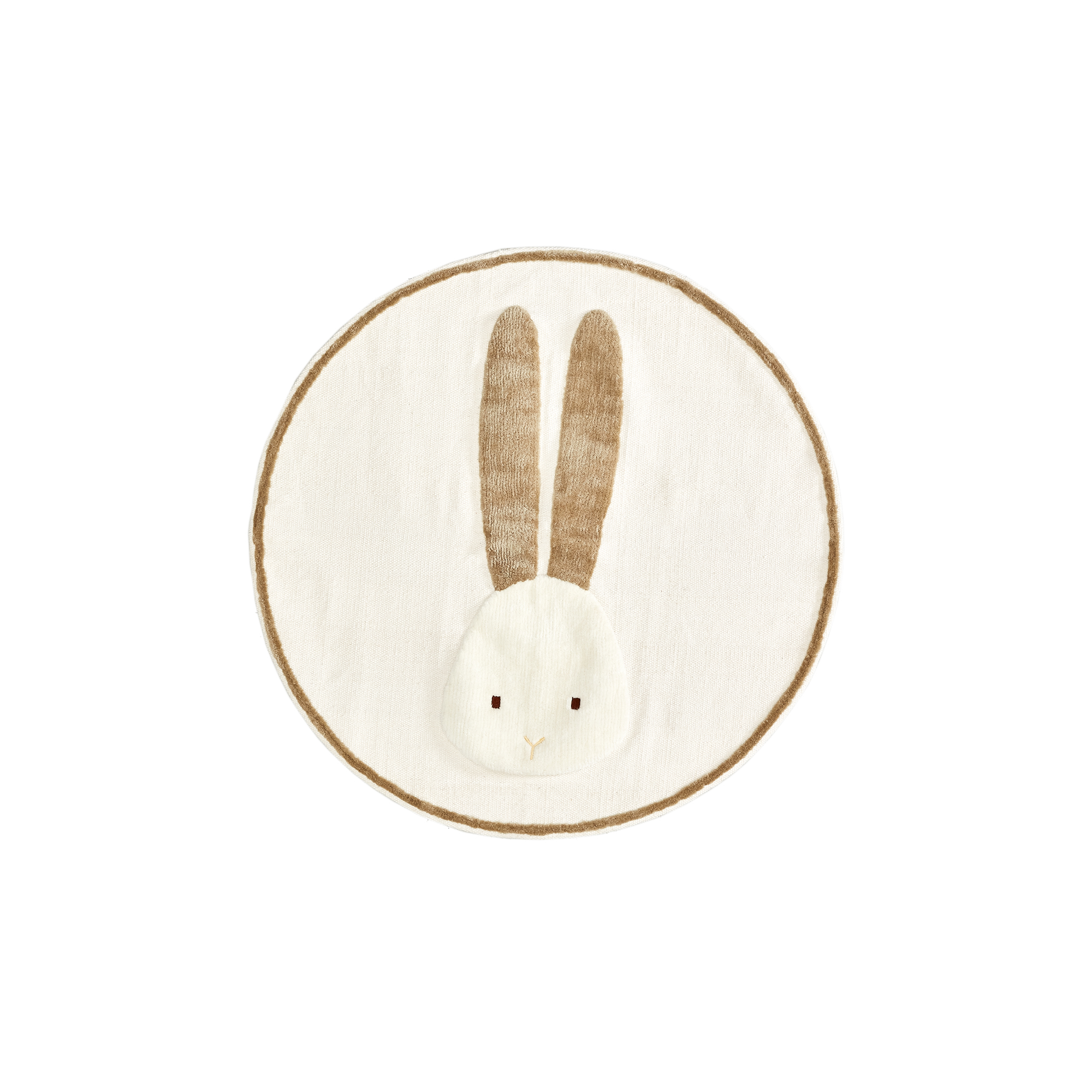 KAVE HOME Yanil rund beige kaninmatta i bomull, É 100 cm