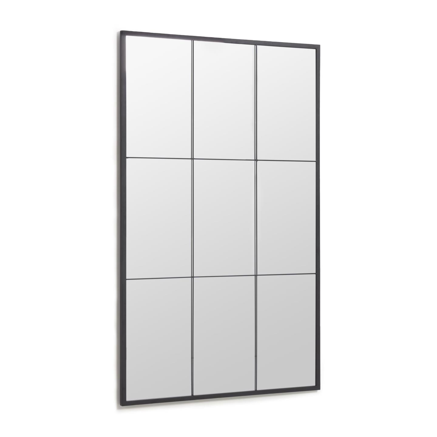 LAFORMA Ulrica gulvspejl, rektangulær - spejlglas og sort stål (100x160)