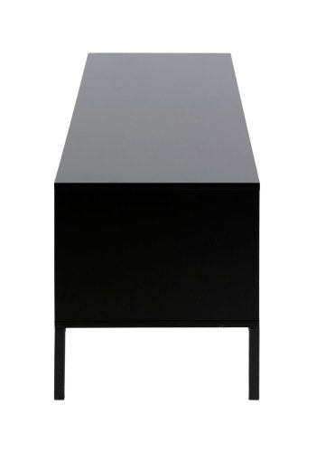 ACT NORDIC Seaford TV-Tisch - Naturpapier Wildeiche und schwarzes MDF/Metall, mit 2 Türen und 1 Schublade